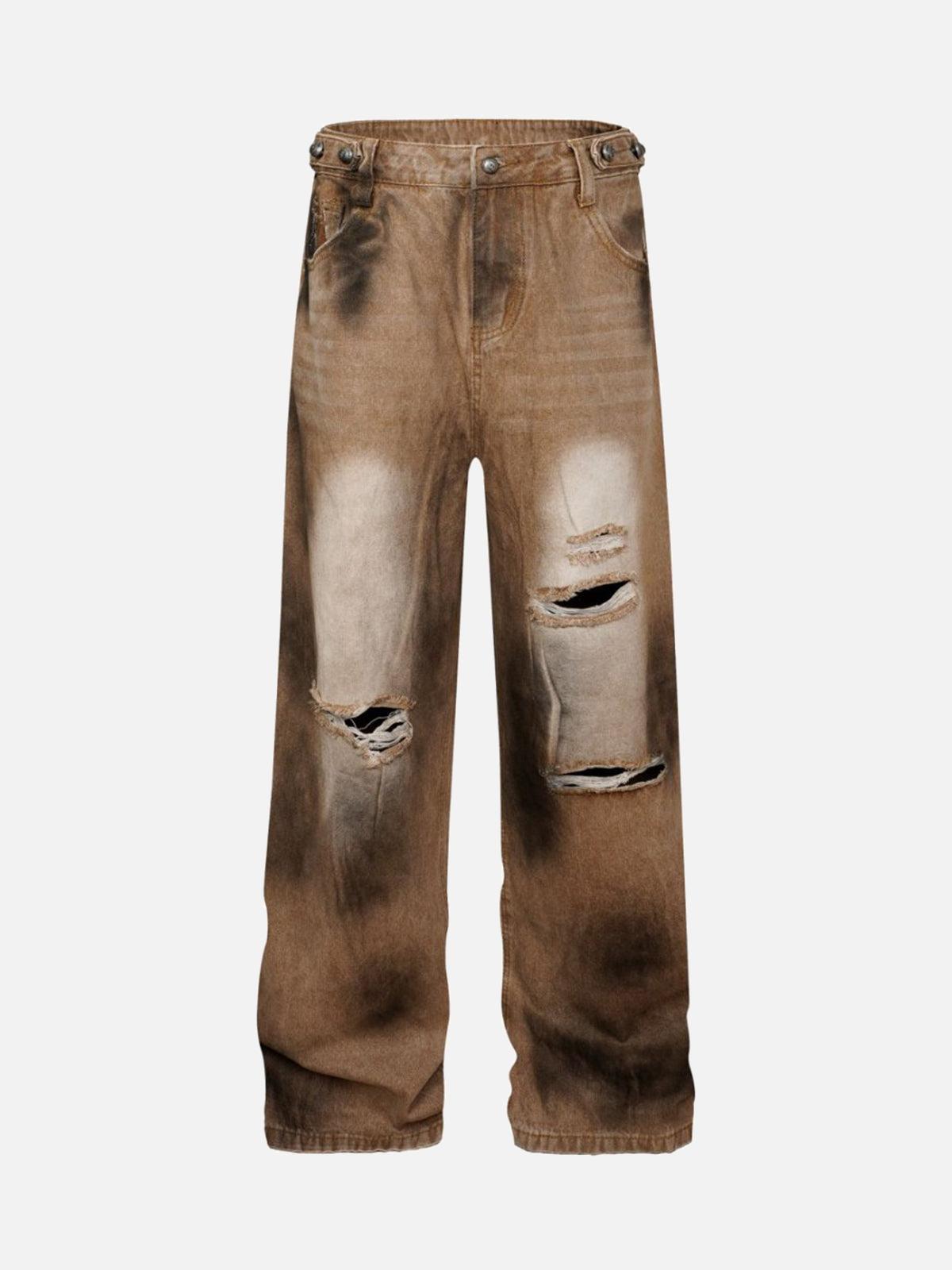 Concert Outfit Street Ripped Dirty Dye Jeans