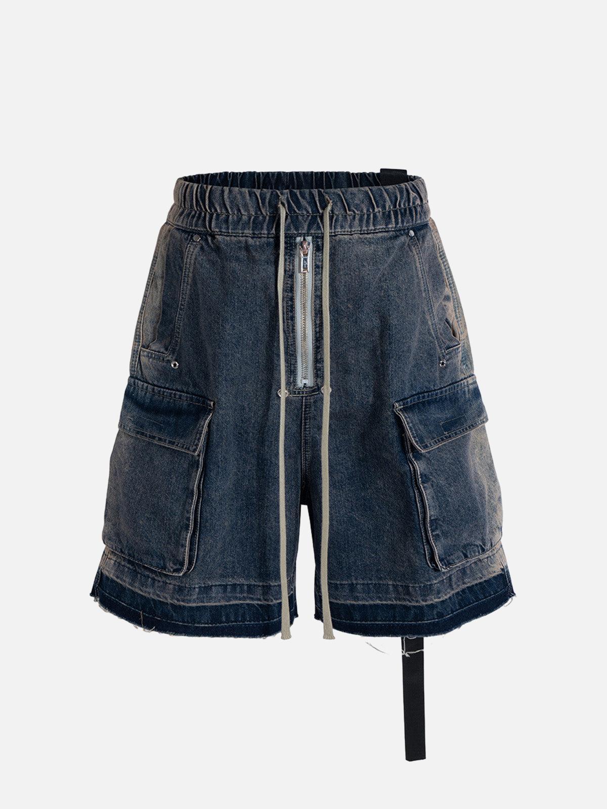Concert Outfit Street RO Washed Denim Cargo Jort