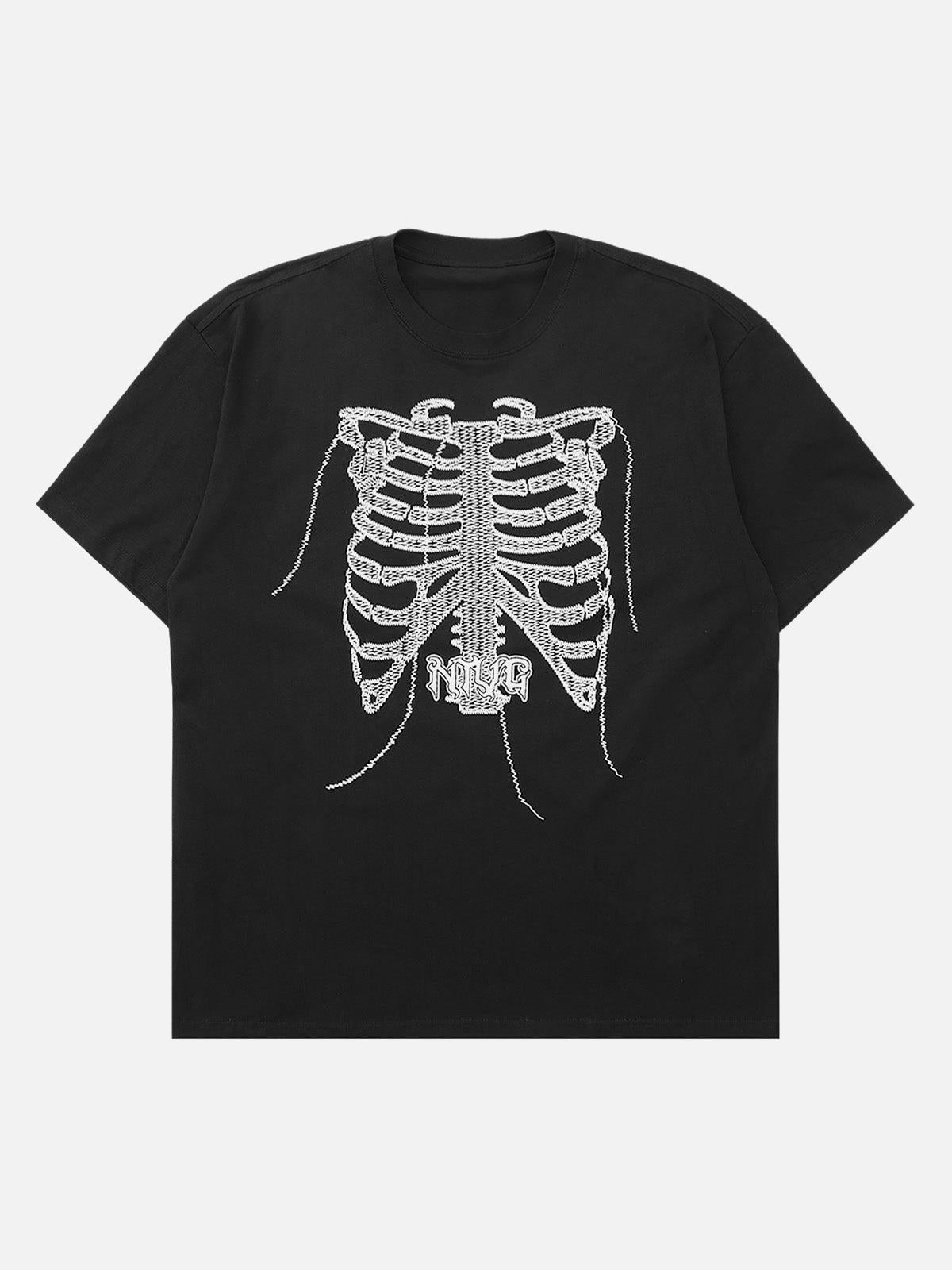 Concert Outfit Street Skull Print T-Shirt