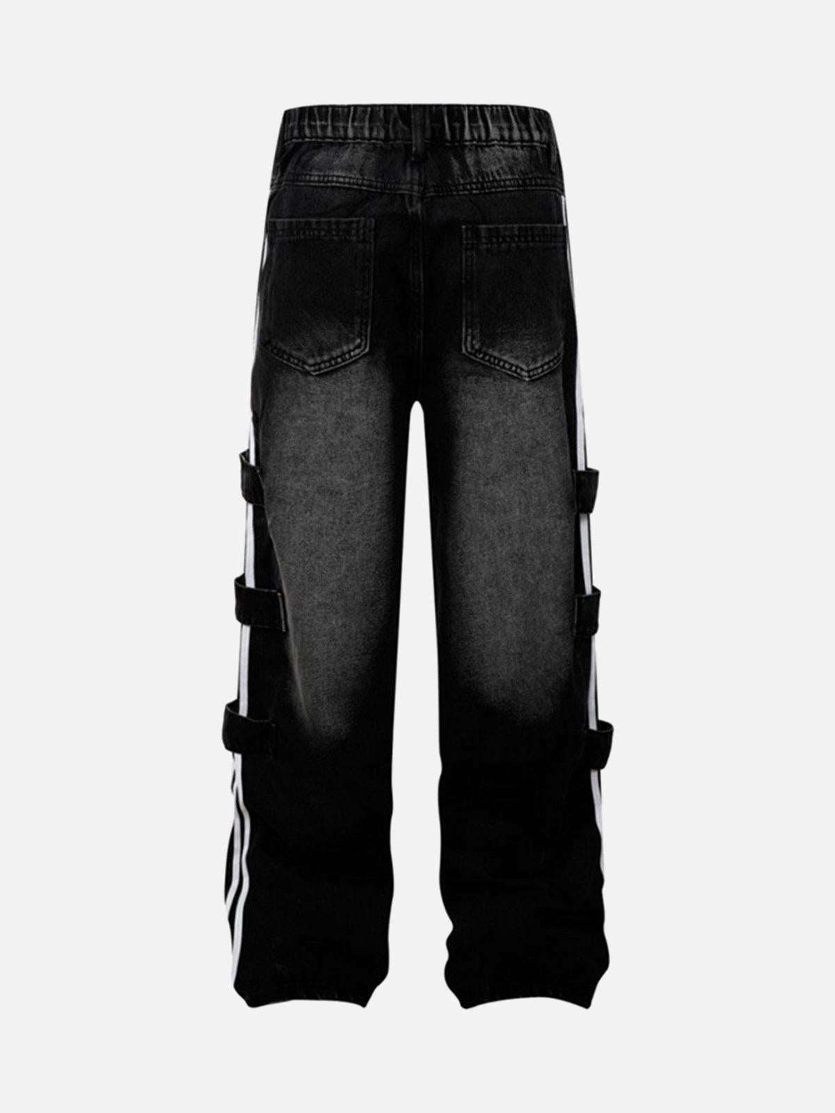 Concert Outfit Street Stripe Paneled Work Jeans