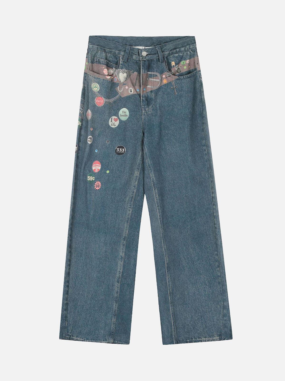 Concert Outfit Street Washed Cleanfit Straight Jeans