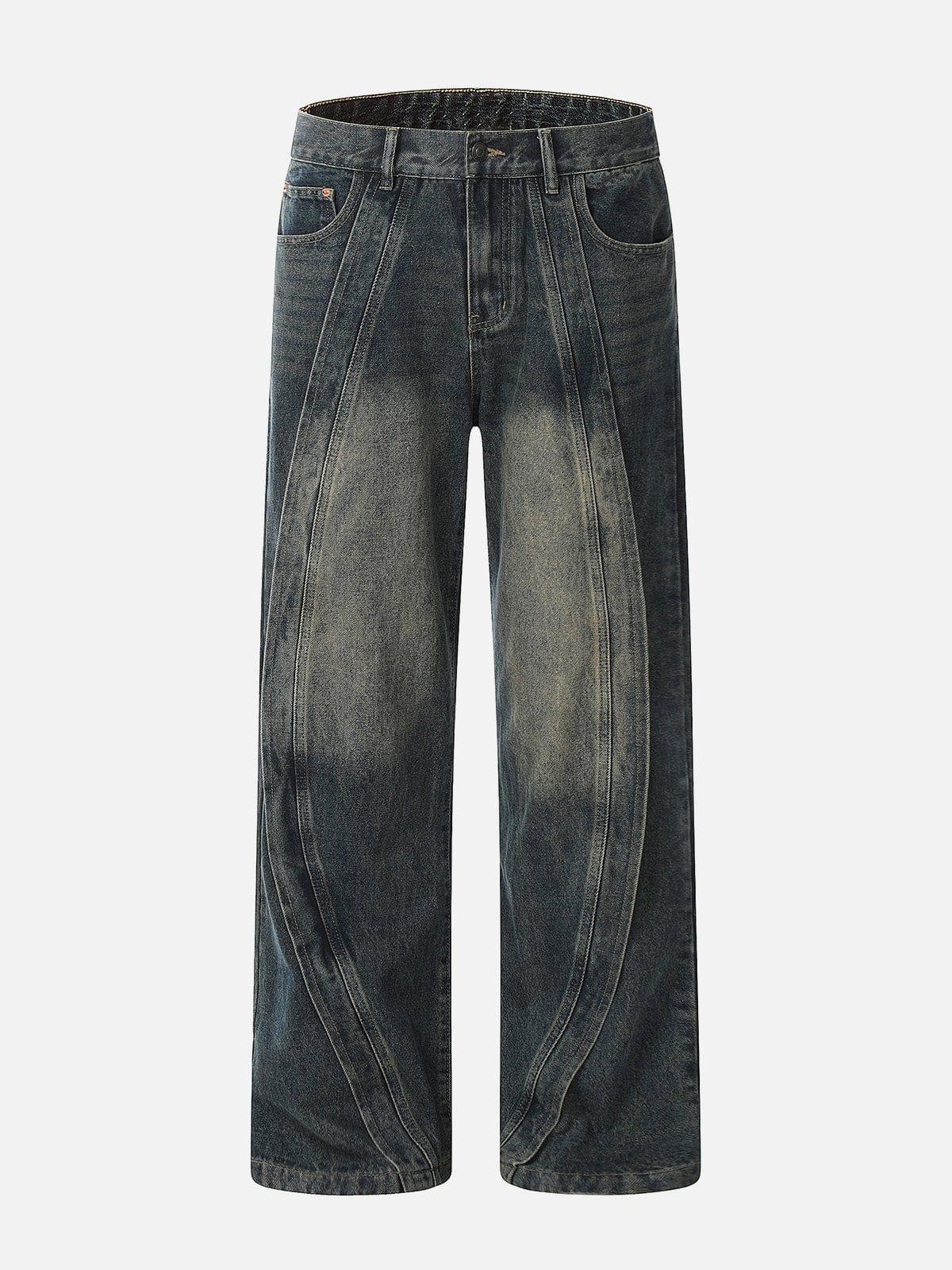 Concert Outfit Symmetrical Washed Jeans