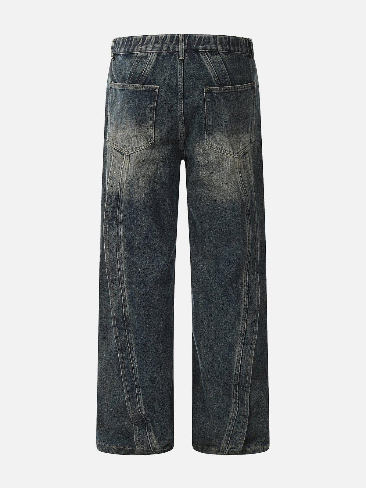 Concert Outfit Symmetrical Washed Jeans