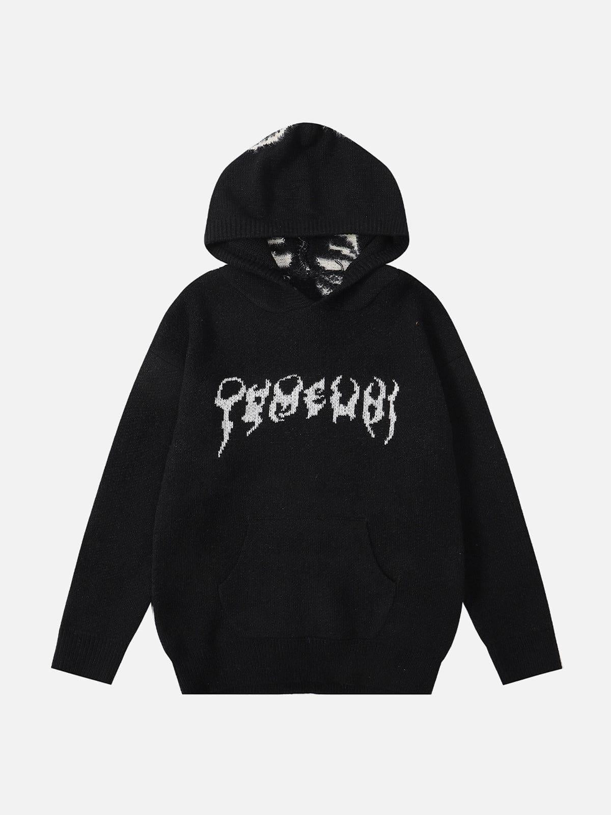 Concert Outfit Tailbone Pattern Jacquard Sweater Hoodie