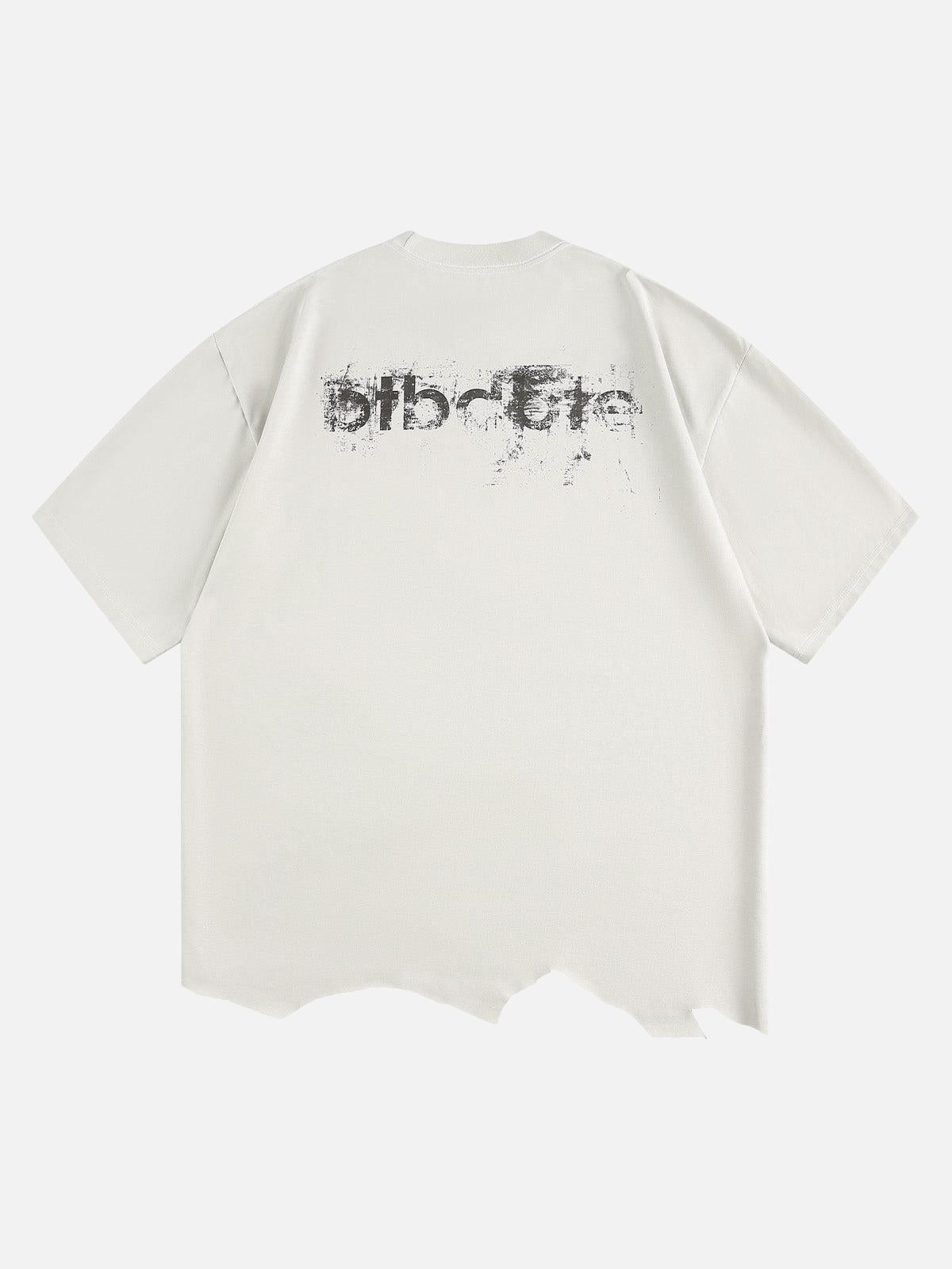 Concert Outfit Tattered Design Printed T-Shirt
