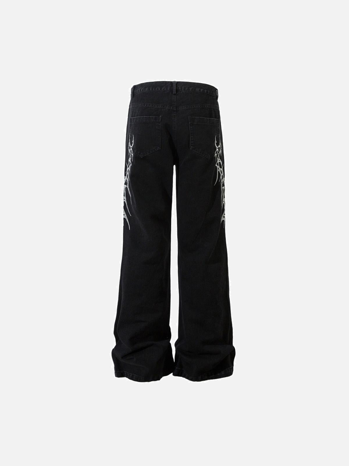 Concert Outfit Thorn Embroidered Straight-Leg Jeans