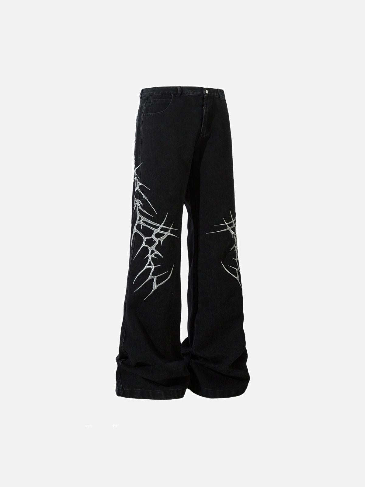 Concert Outfit Thorn Embroidered Straight-Leg Jeans