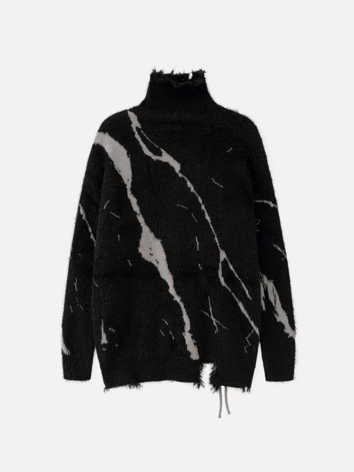 Concert Outfit Tie-Dye Bandage Turtleneck Sweater