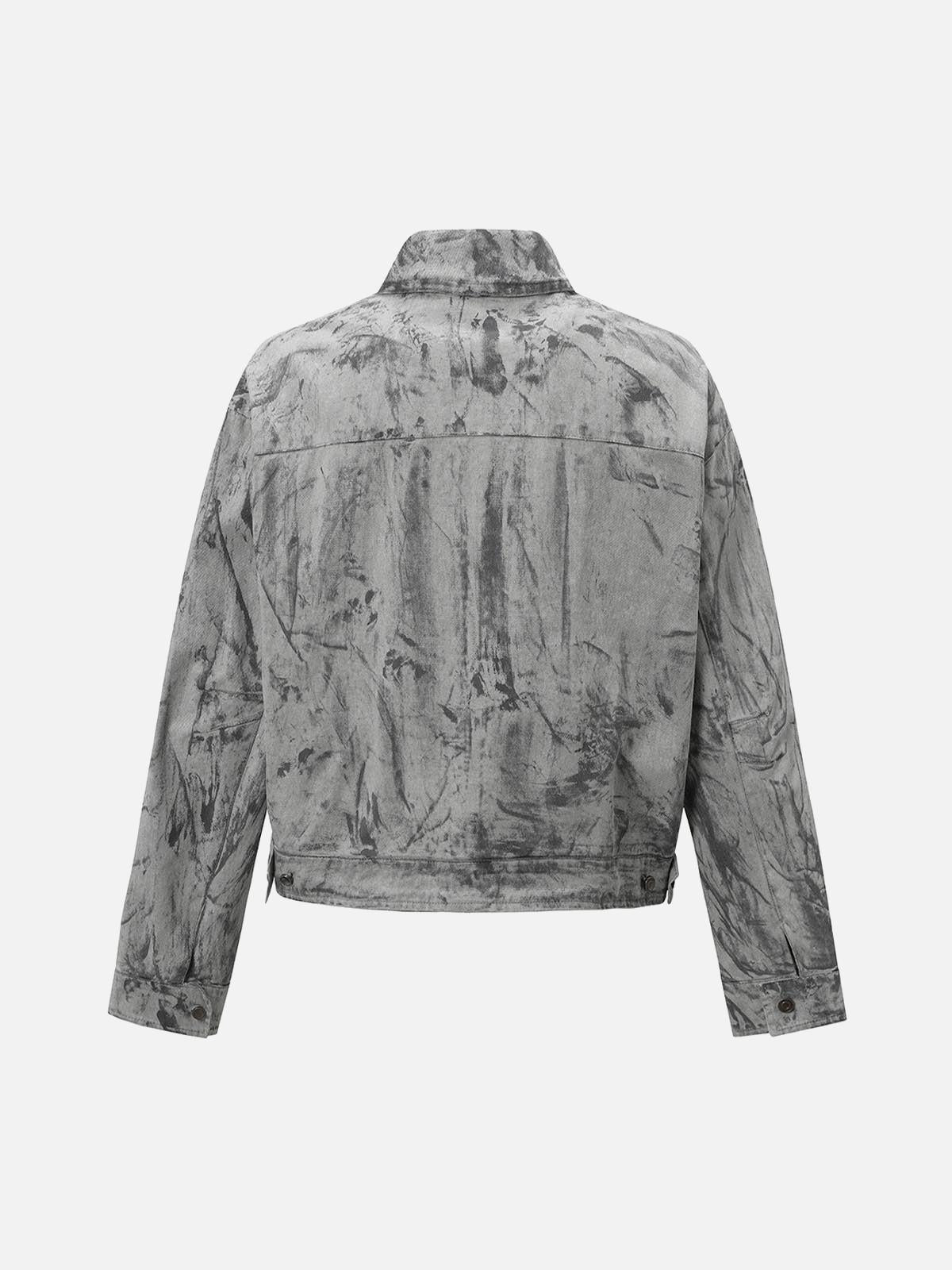 Concert Outfit Tie-Dye Denim Bomber Jacket