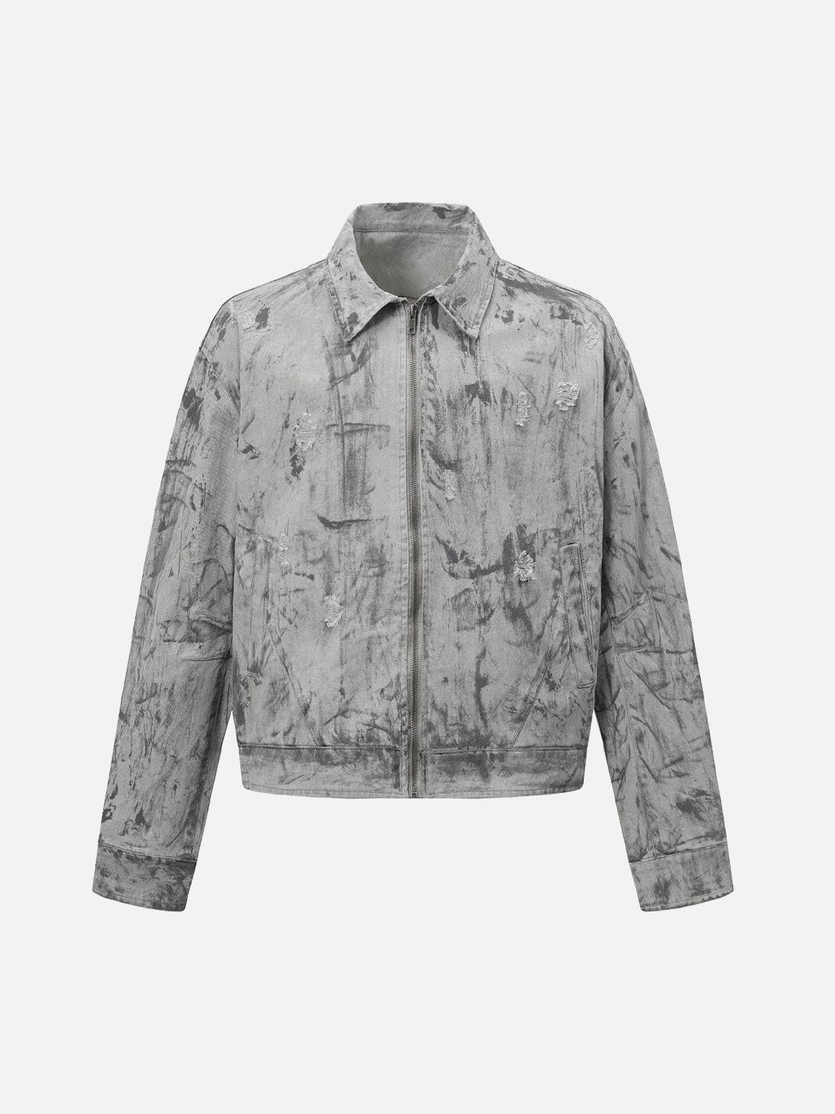 Concert Outfit Tie-Dye Denim Bomber Jacket