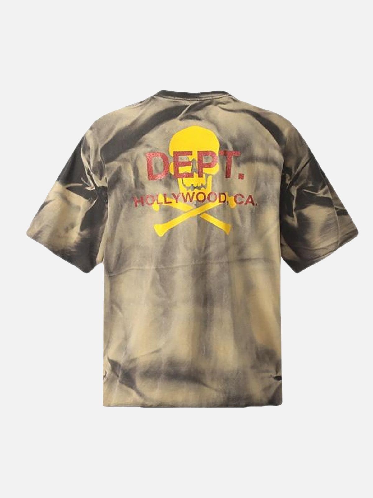 Concert Outfit Tie-Dye Skull Print T-Shirt