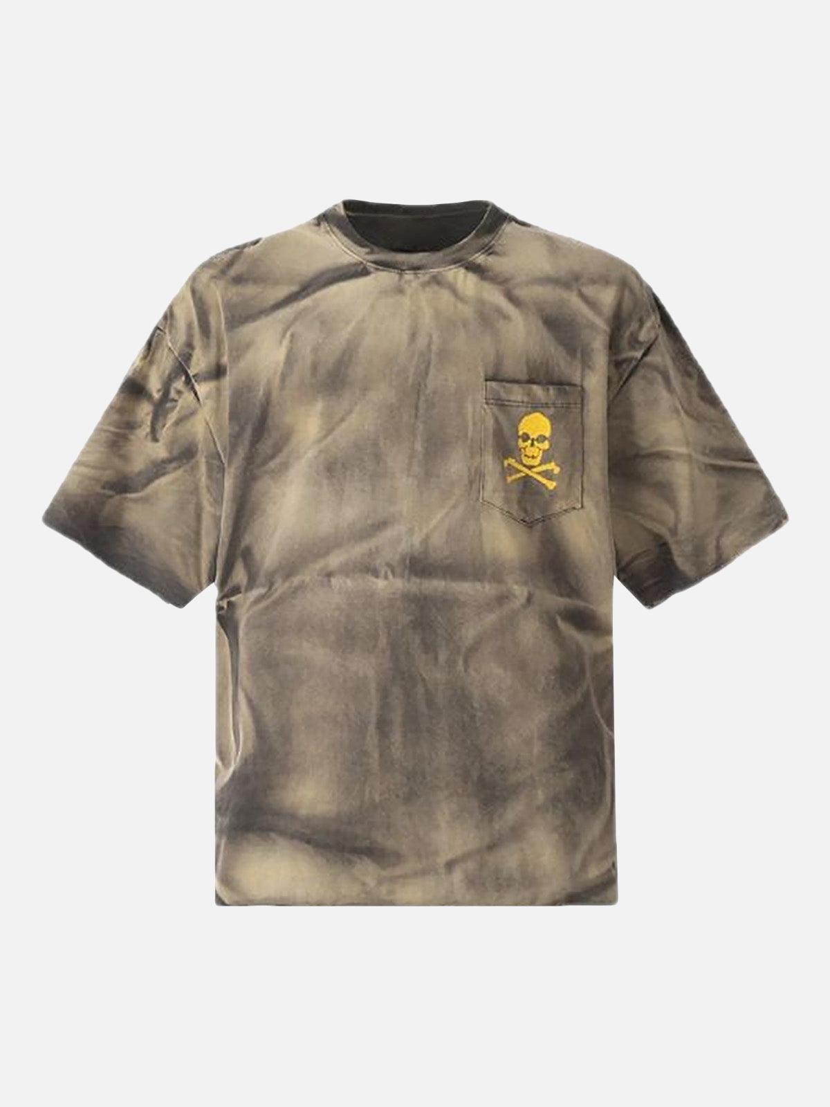 Concert Outfit Tie-Dye Skull Print T-Shirt
