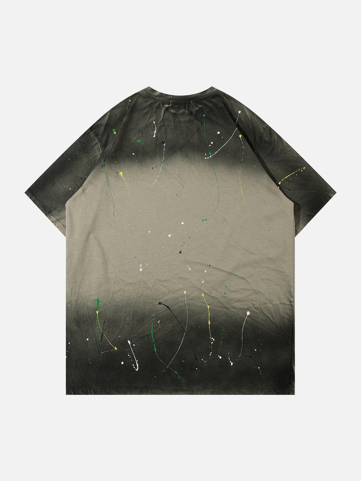 Concert Outfit Tie Dye Splash Ink Washed Tee