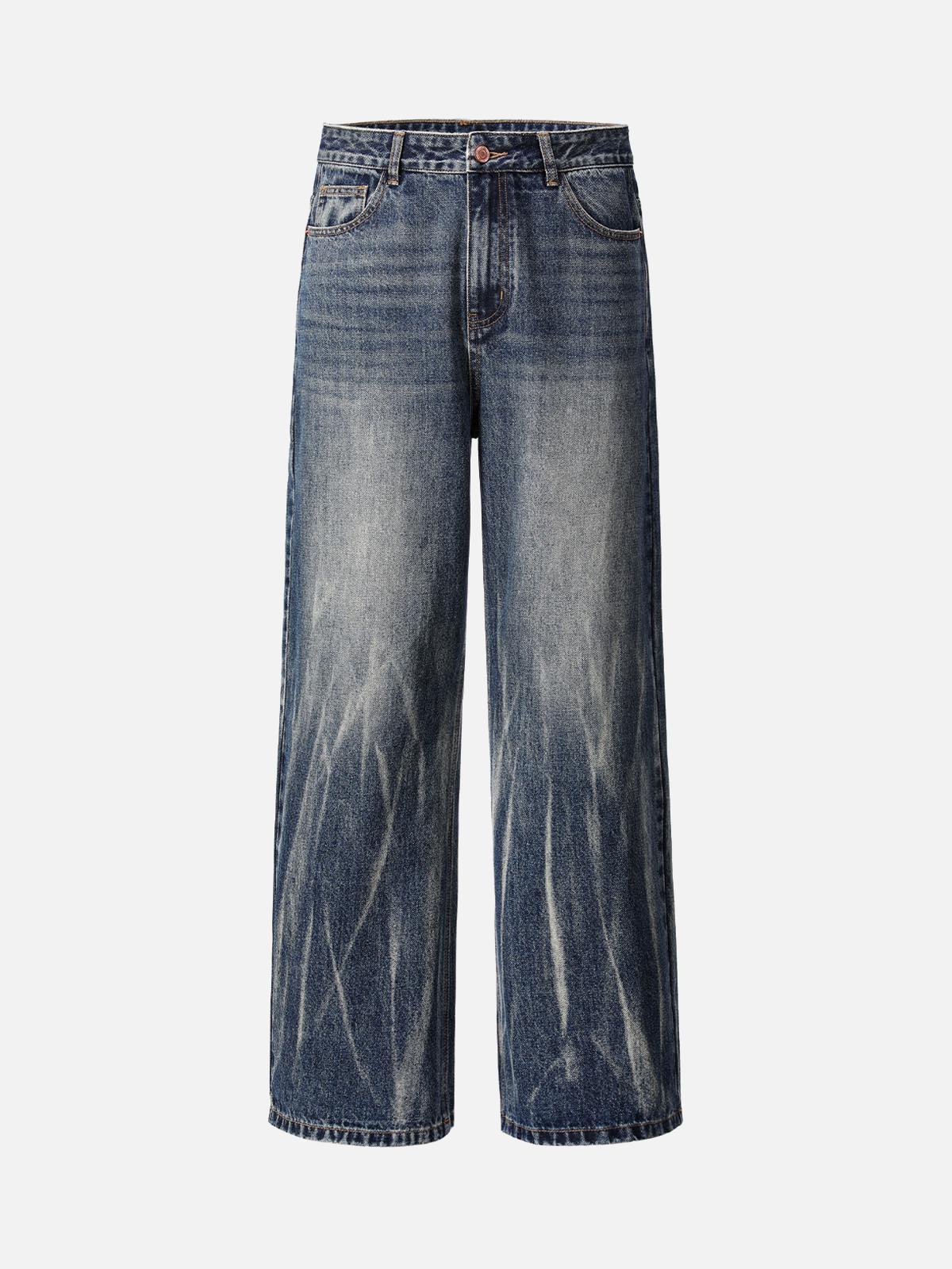 Concert Outfit Tie Dyed Wrinkled Effect Straight Jeans