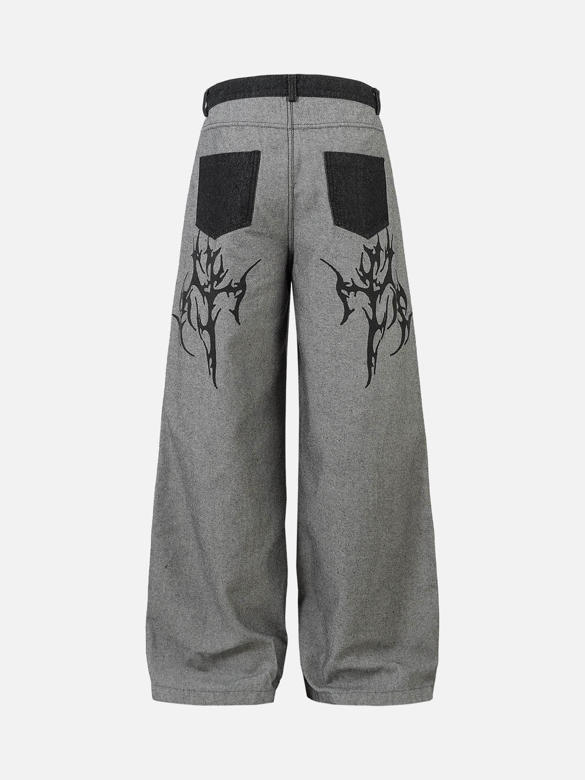 Concert Outfit Tribal Flame Print Baggy Jeans