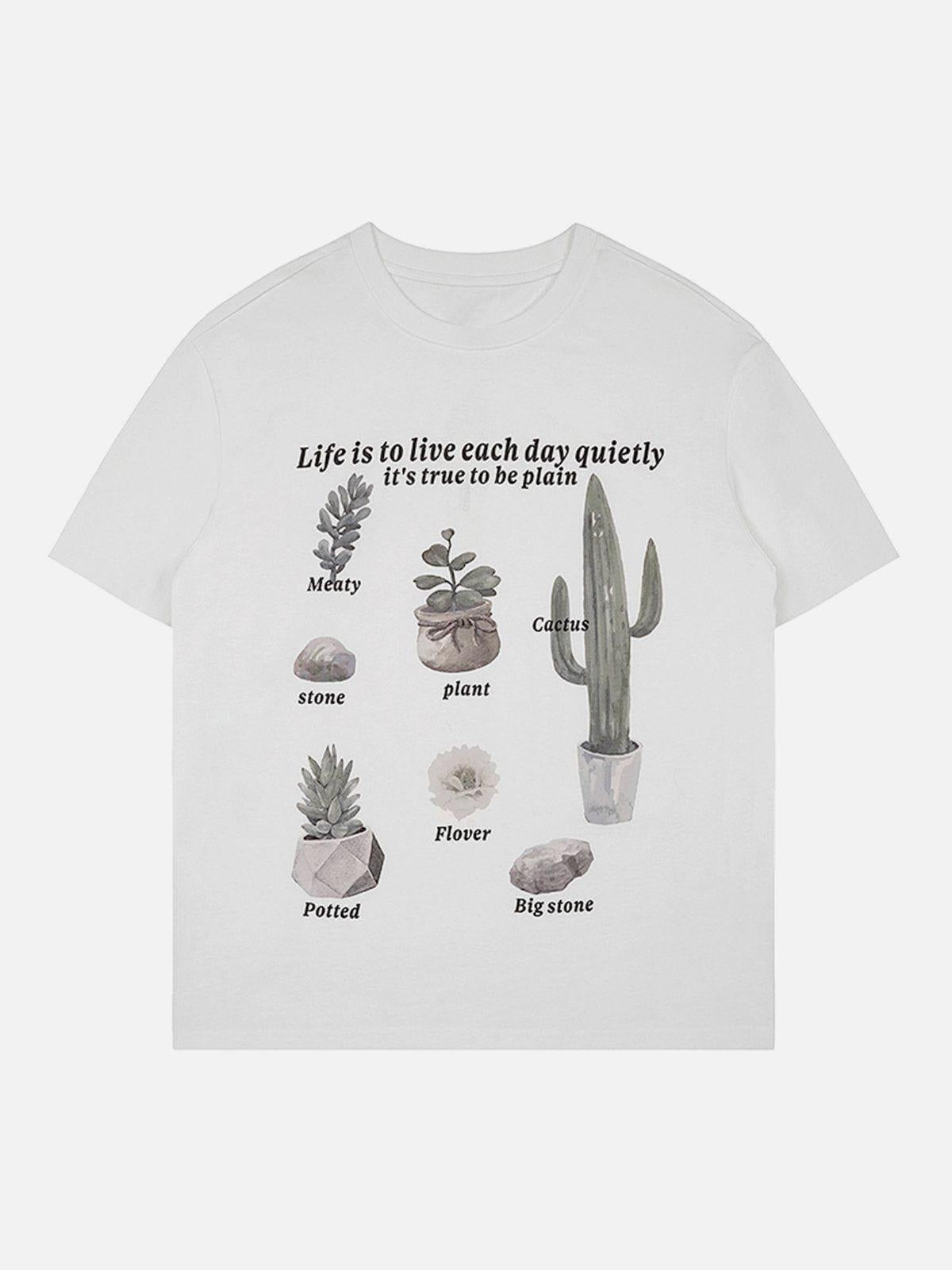 Concert Outfit Tropical Plant Print Tee