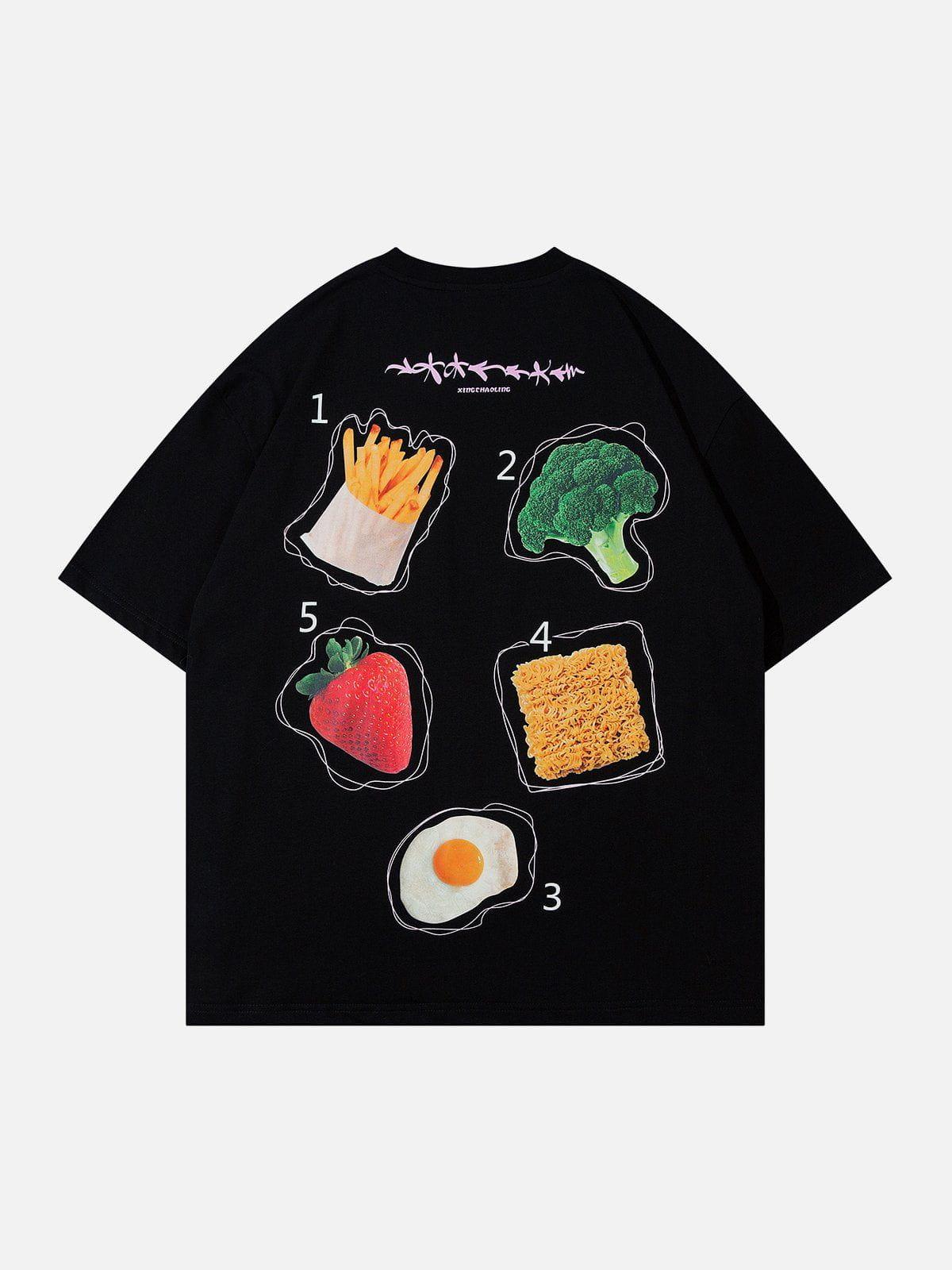 Concert Outfit Vegetable Fruit Print Tee