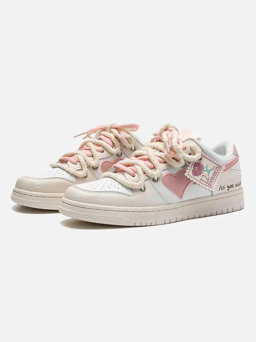 Concert Outfit Versatile Rose Stamp Print Board Casual Shoes