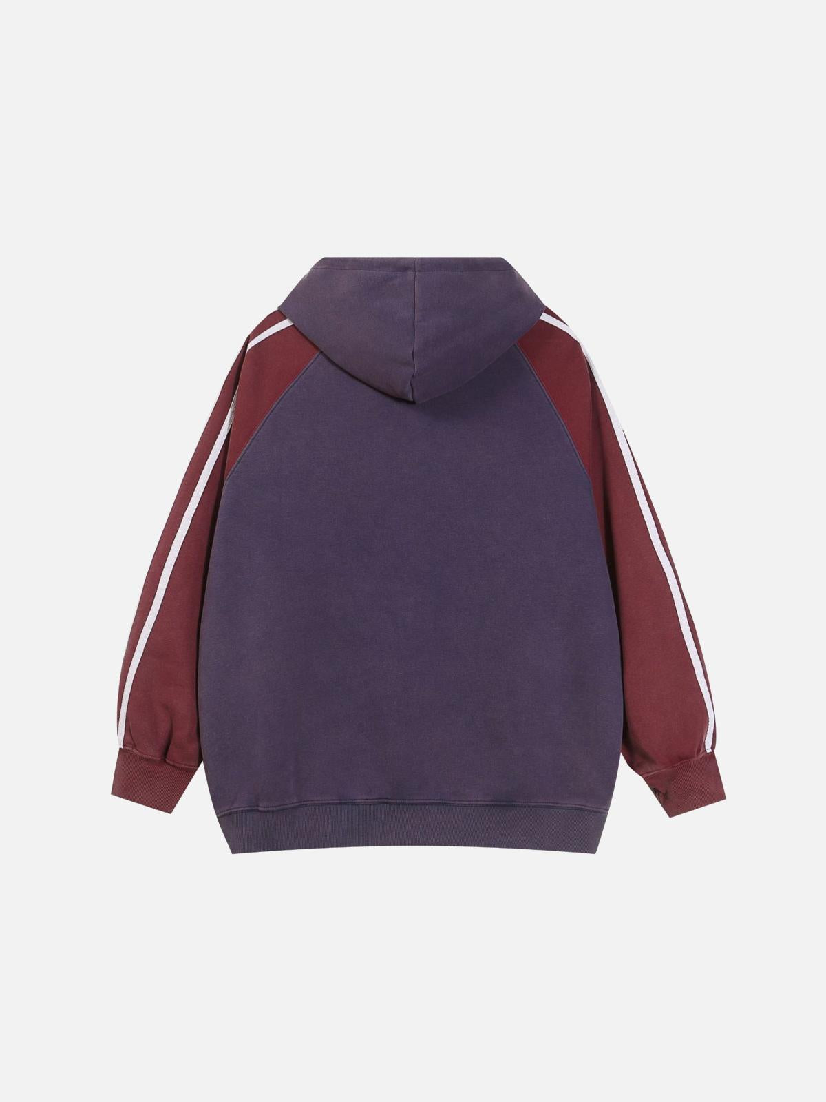 Concert Outfit Vintage Contrast Color Panel Hoodie