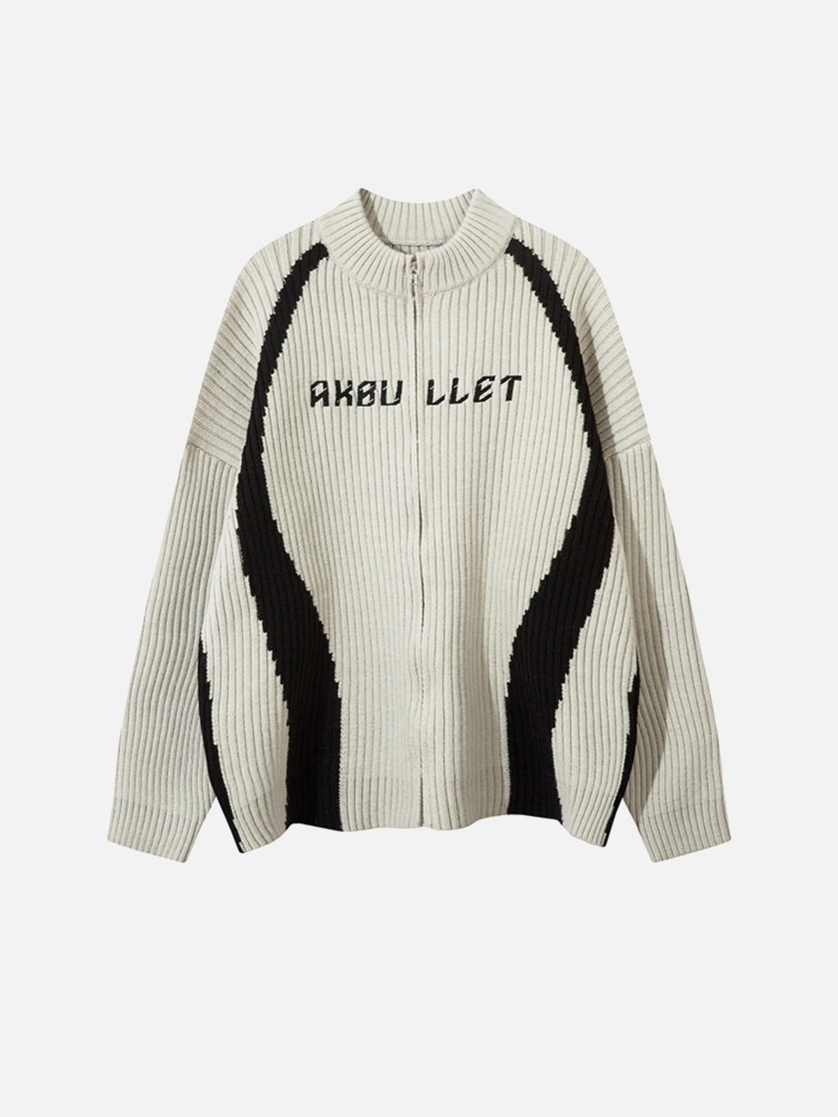 Concert Outfit Vintage Contrasting Colors Sweater
