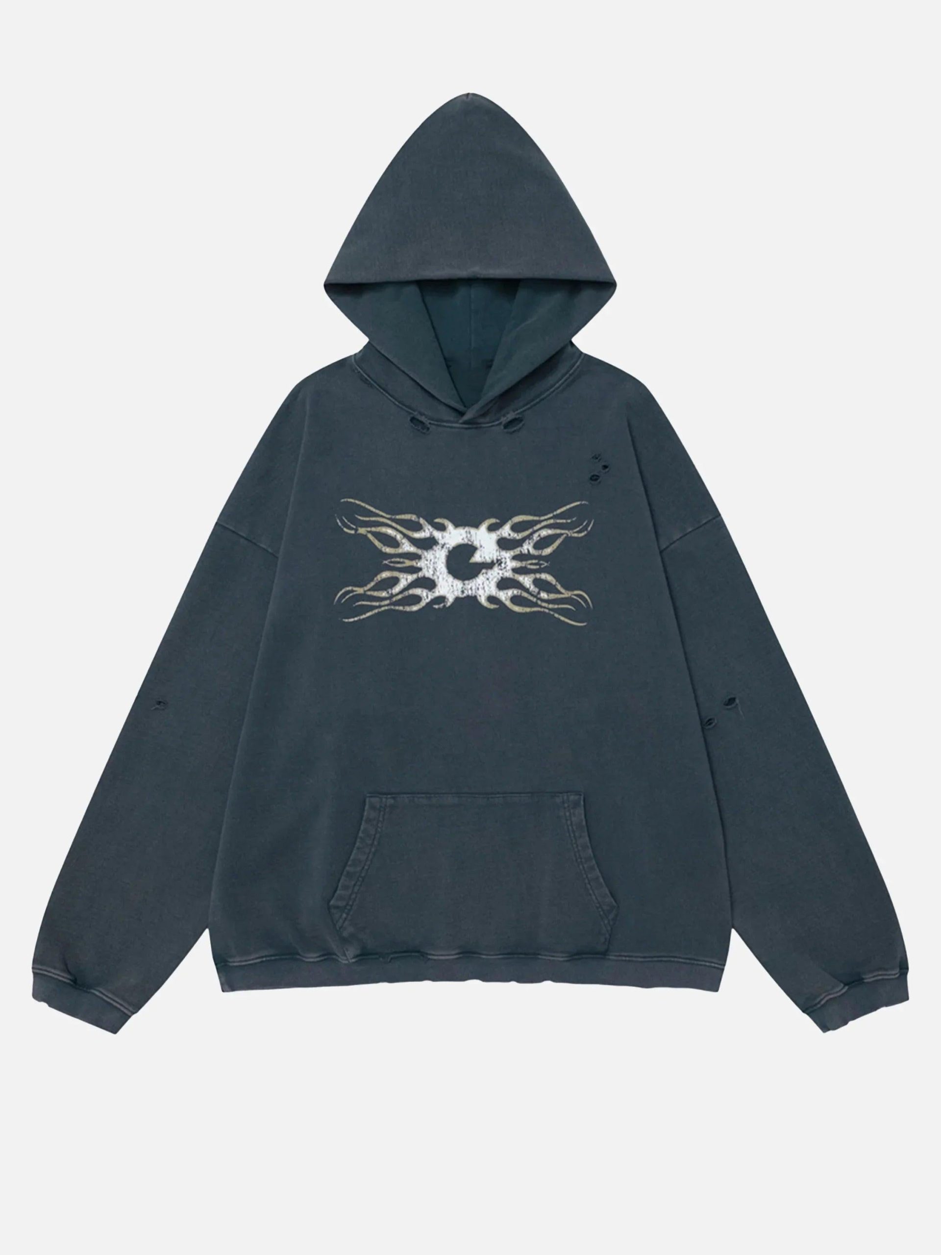 Concert Outfit Vintage Distressed Color Oversize Hoodie