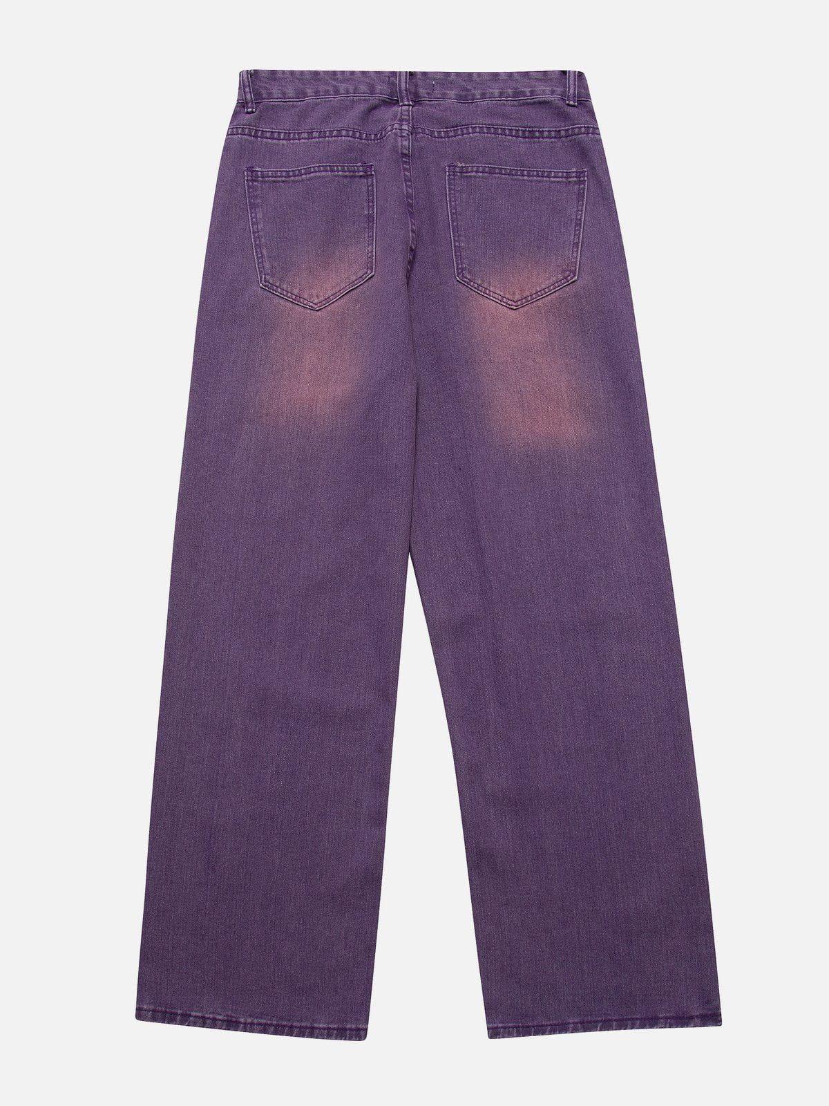 Concert Outfit Vintage Distressed Large Pocket Jeans