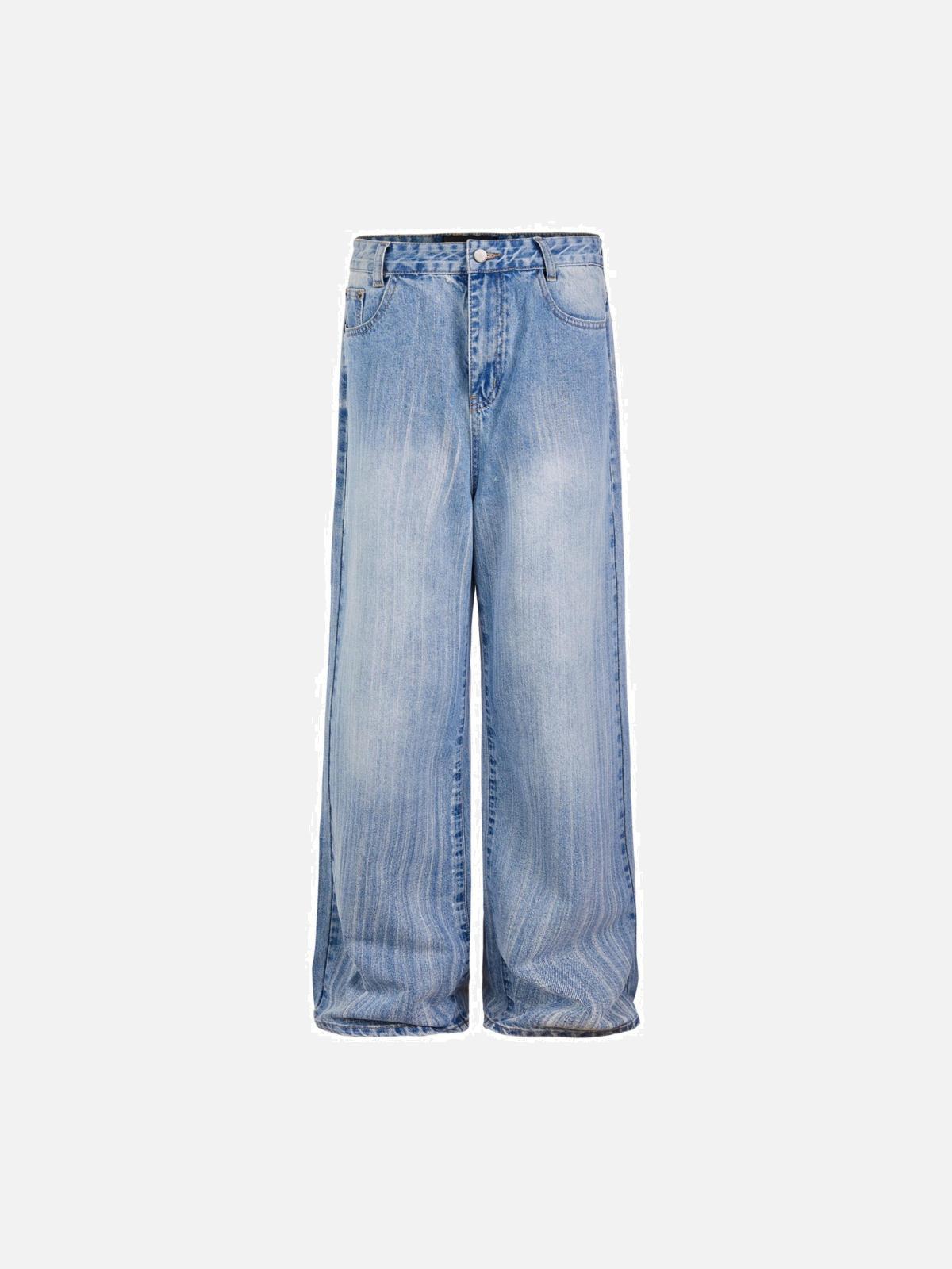 Concert Outfit Vintage Distressed Scratched Tie-Dye Jeans