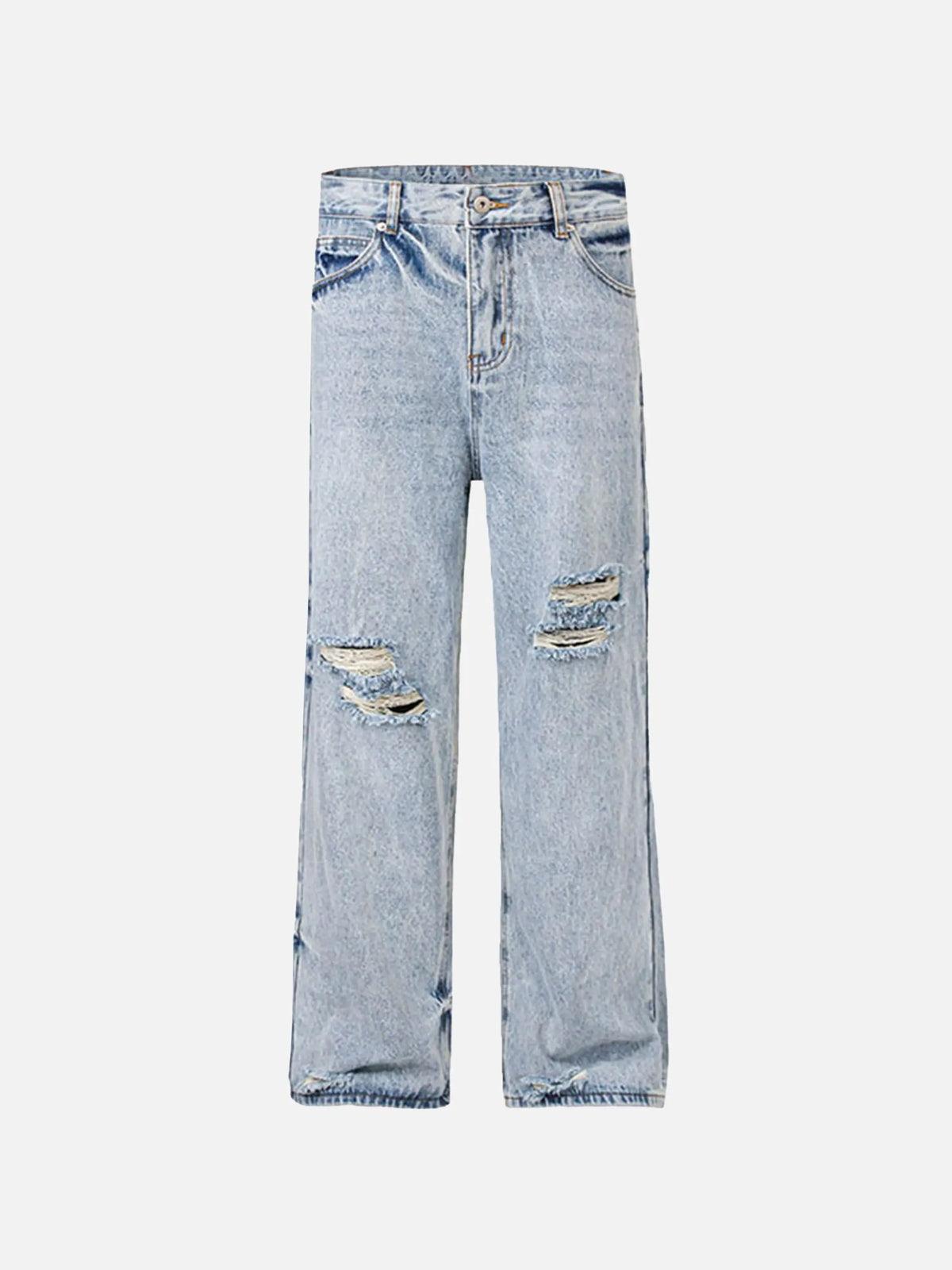 Concert Outfit Vintage Distressed Slim Straight-Leg Jeans