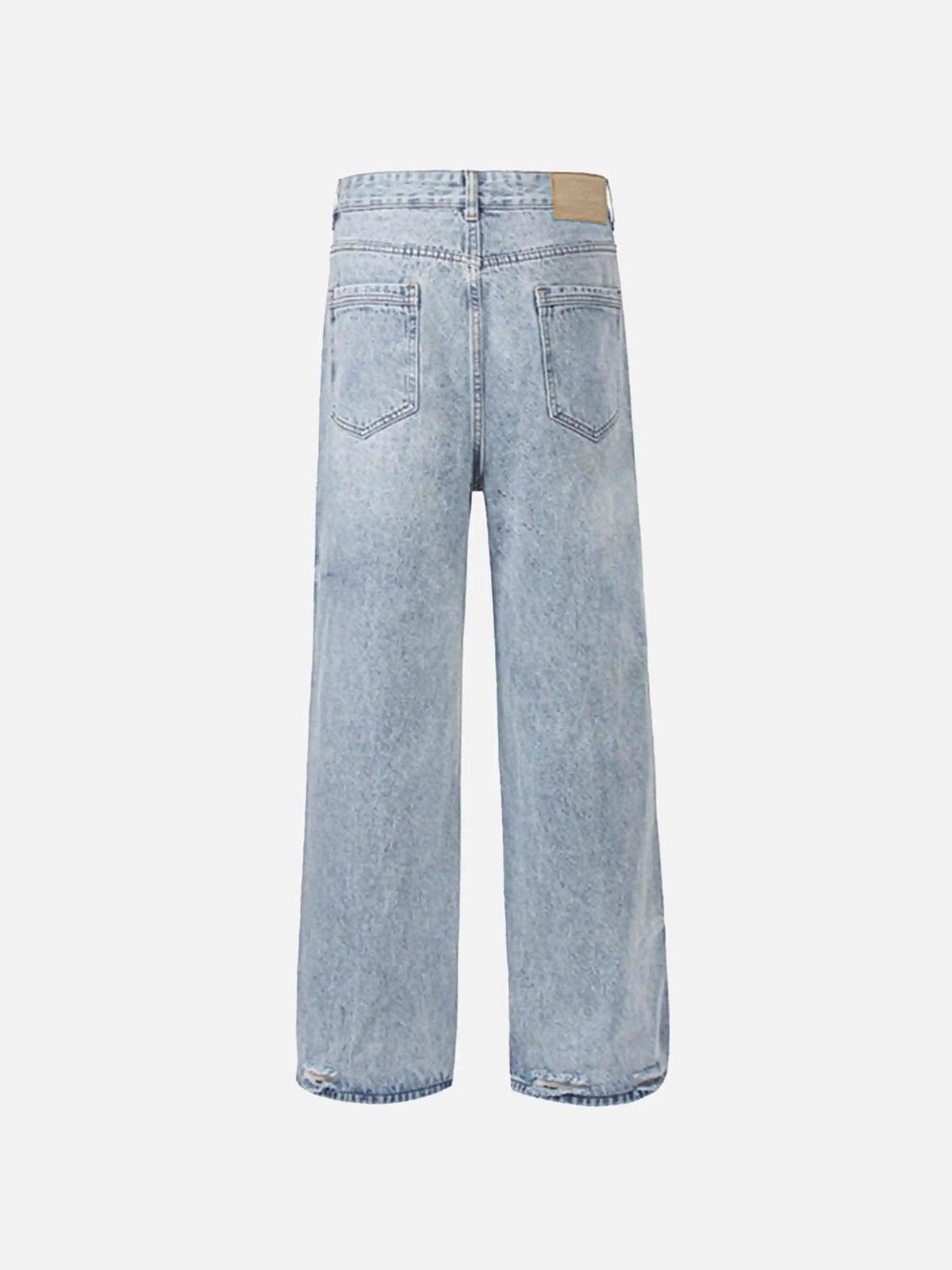 Concert Outfit Vintage Distressed Slim Straight-Leg Jeans