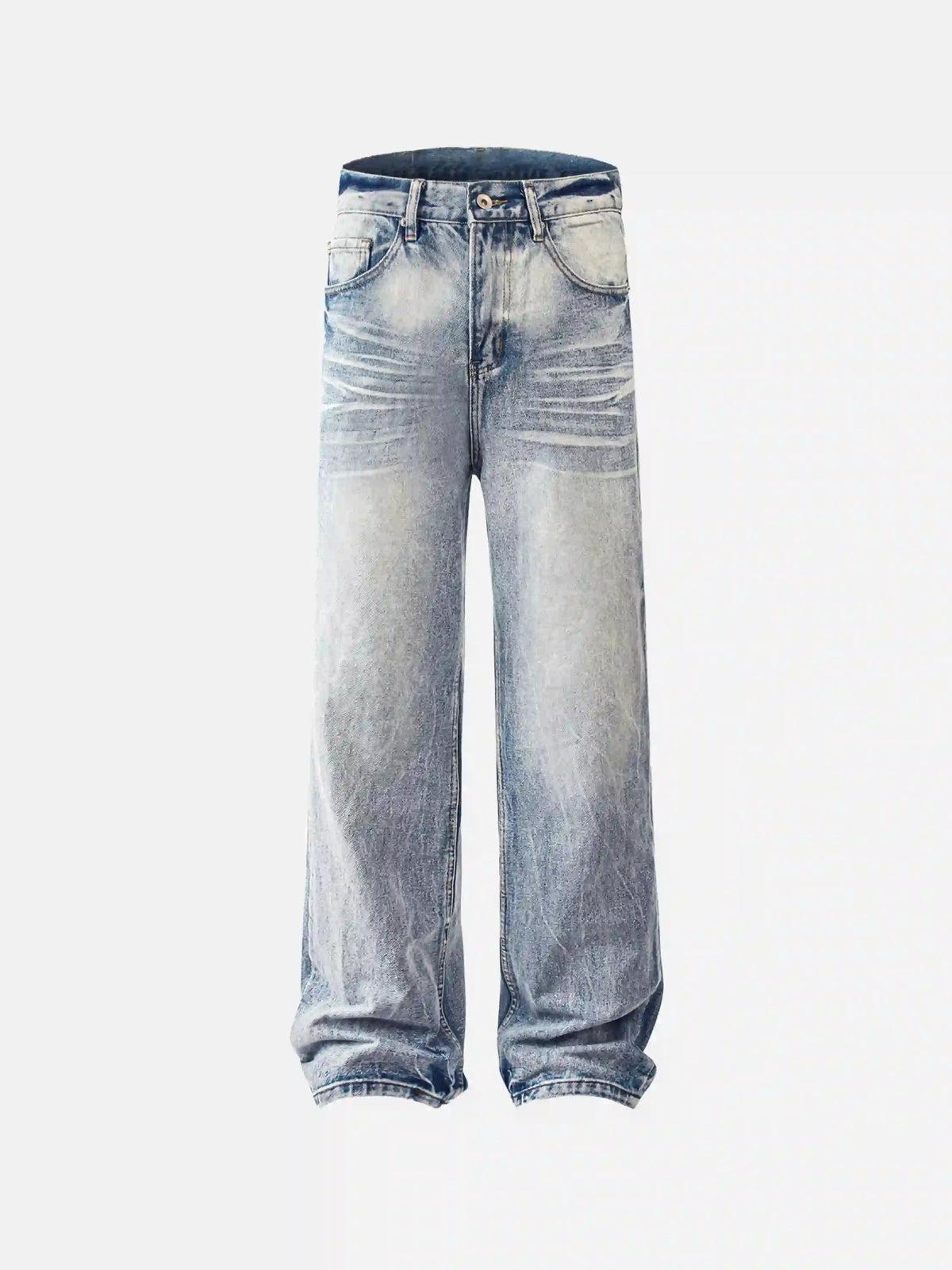 Concert Outfit Vintage Distressed Washed Straight Jeans