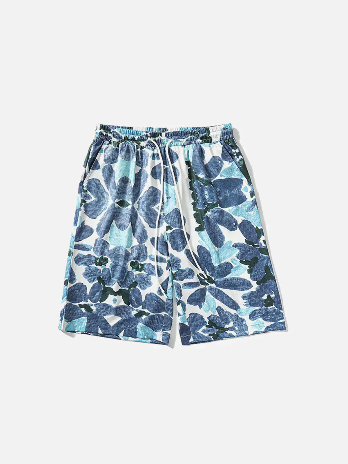 Concert Outfit Vintage Floral Oil Painting Beach Shorts