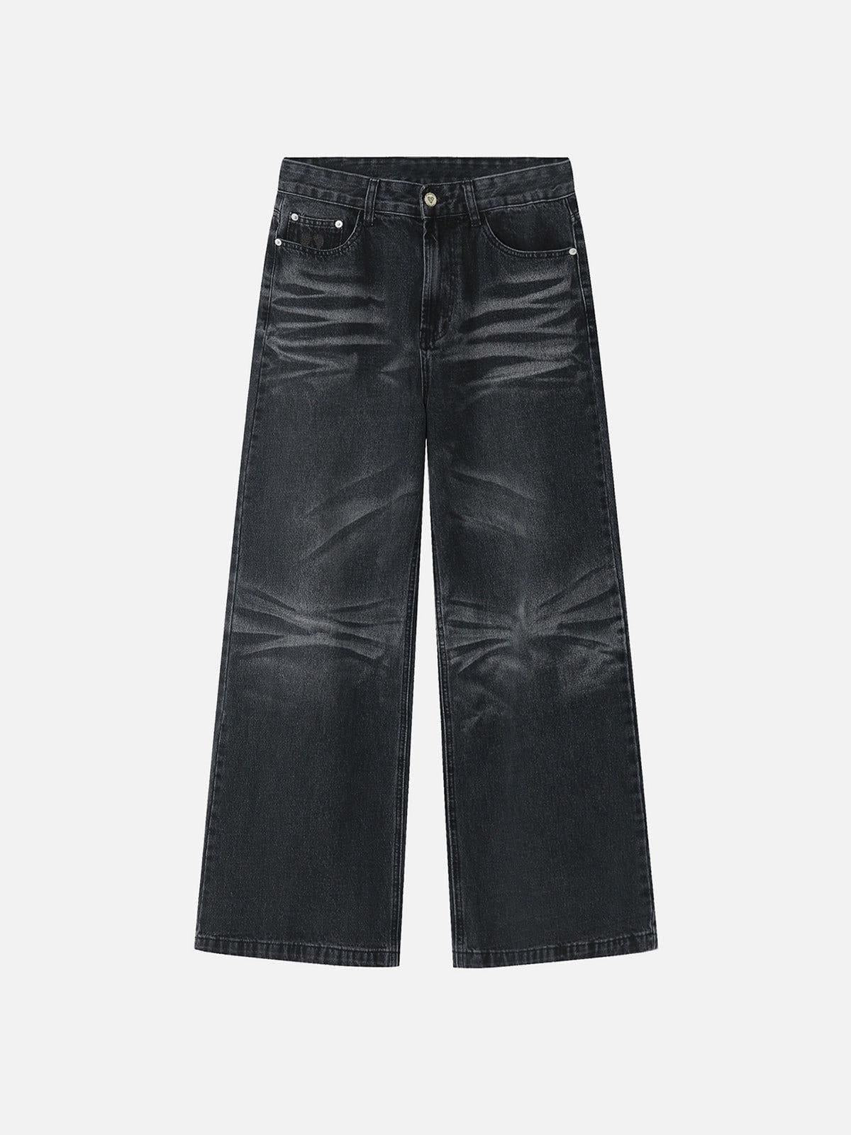 Concert Outfit Vintage Folds Loose Jeans