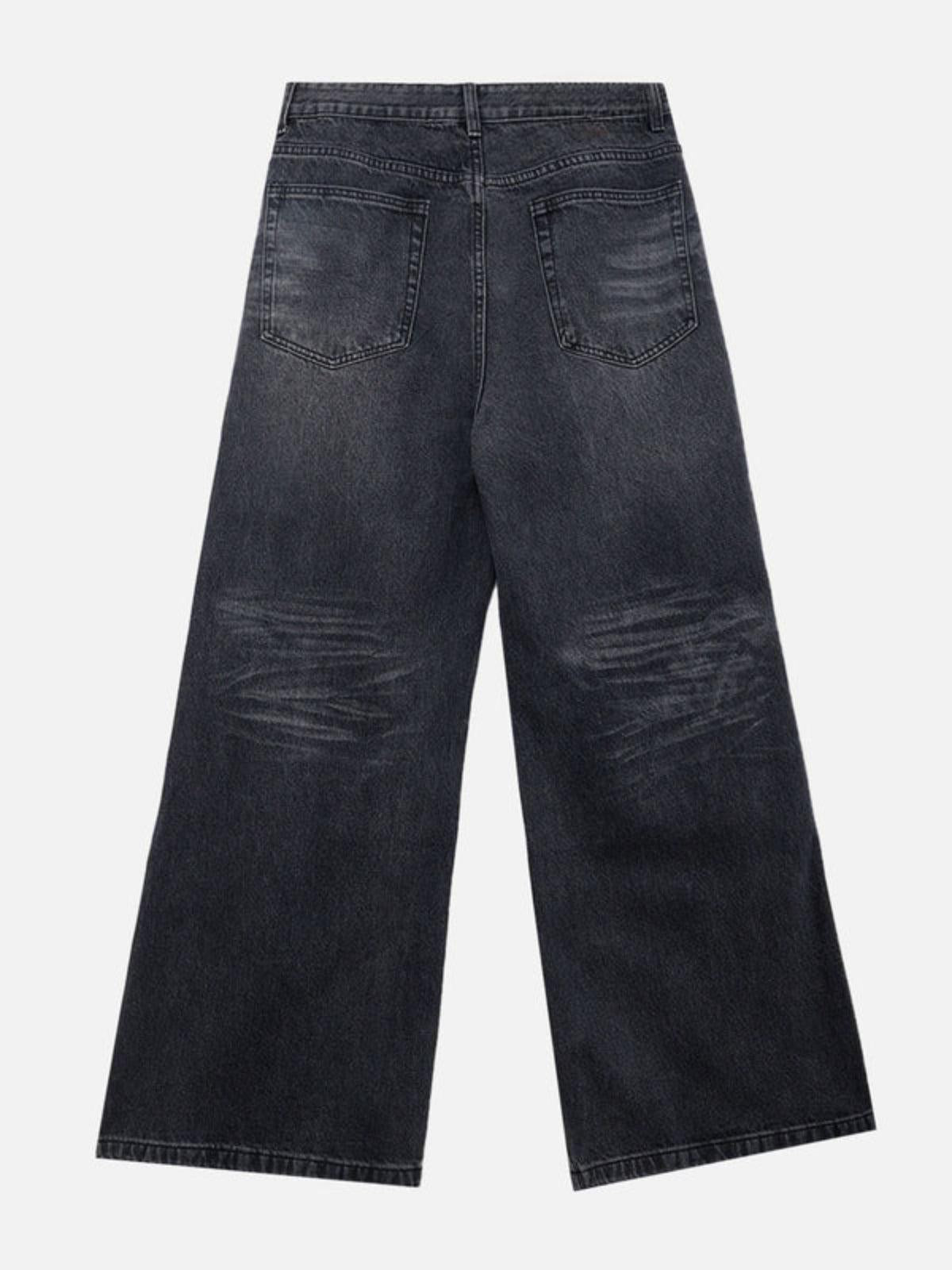 Concert Outfit Vintage Folds Loose Jeans