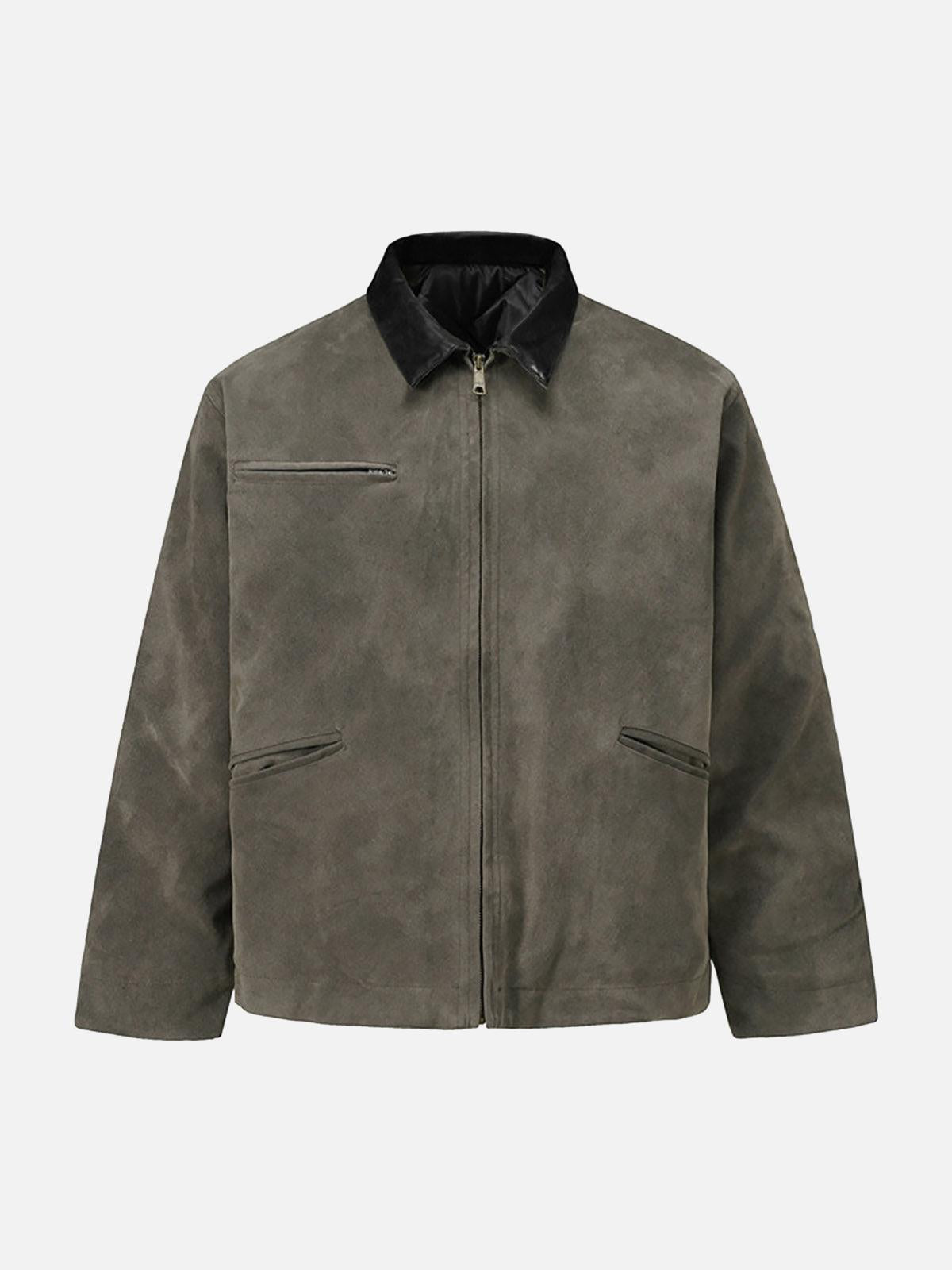 Concert Outfit Vintage Heavy Suede Quilted Work Jacket