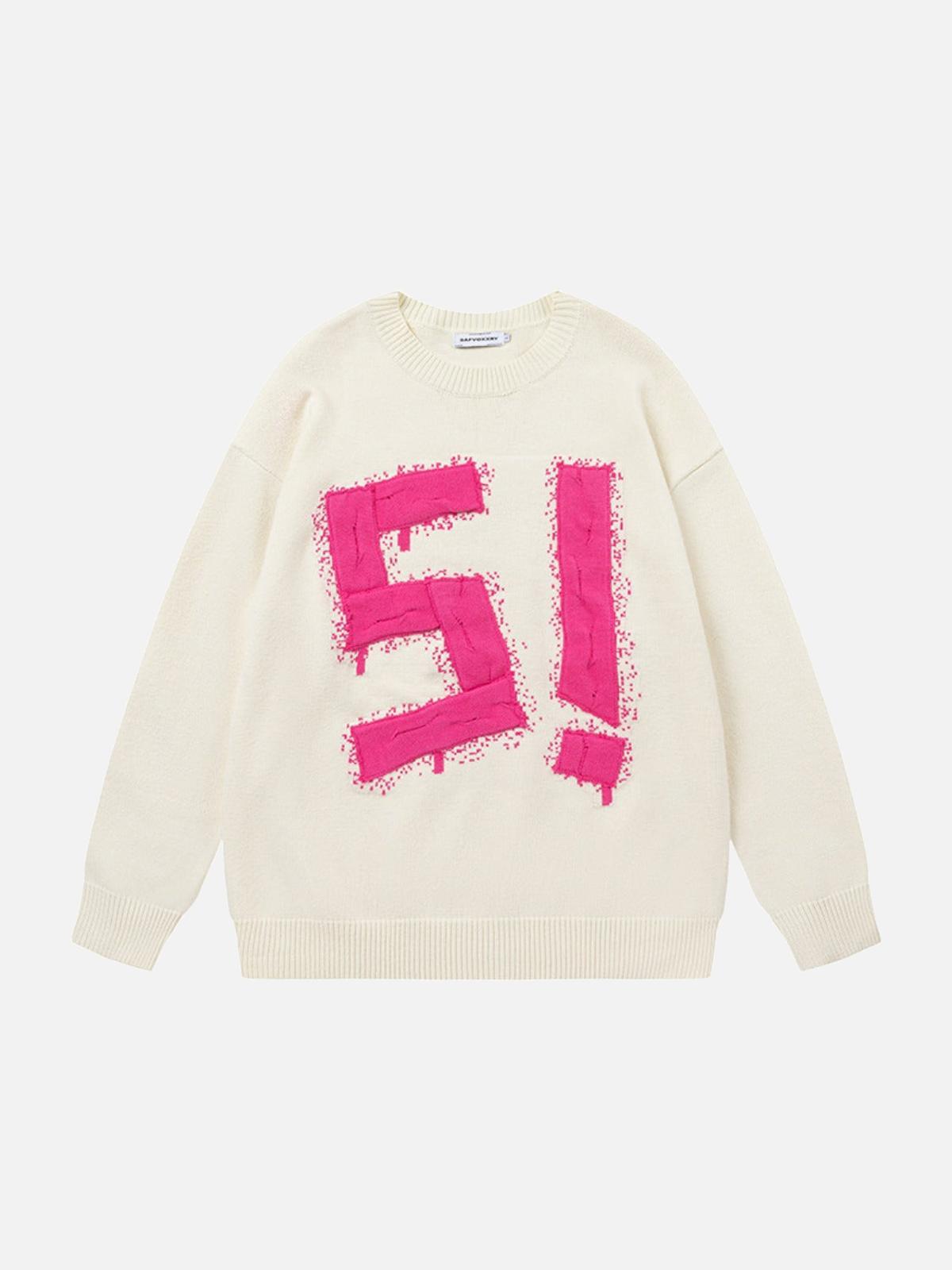 Concert Outfit Vintage High Street Embroidery Sweater