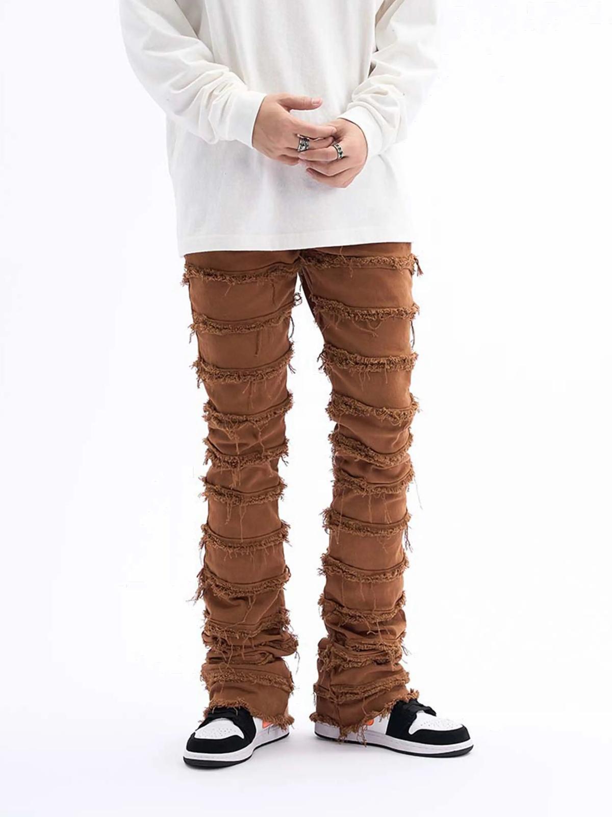 Concert Outfit Vintage Layered Raw Edge Slim Jeans