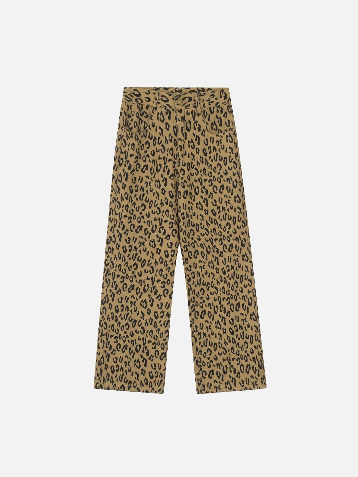 Concert Outfit Vintage Leopard Lettering Print Pants