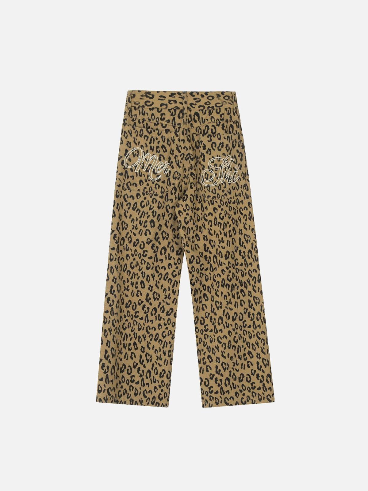 Concert Outfit Vintage Leopard Lettering Print Pants
