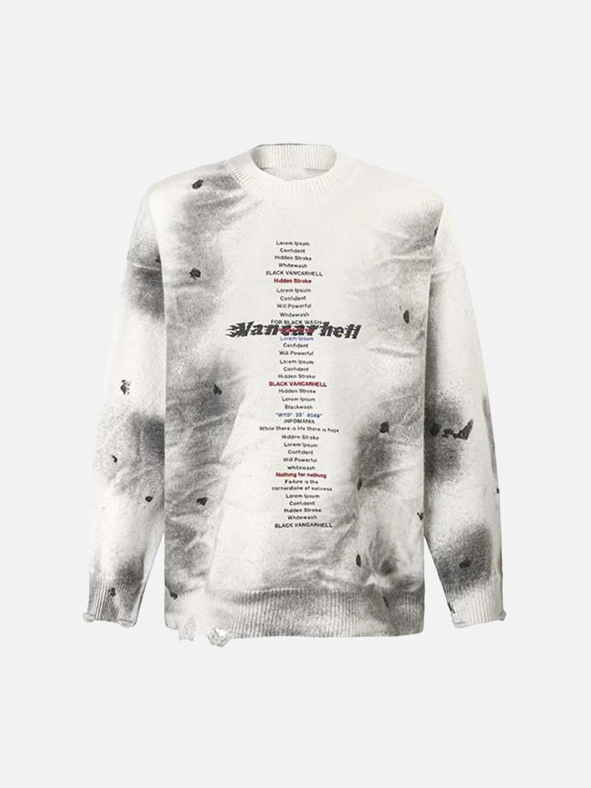 Concert Outfit Vintage Ripped Tie-Dye Sweater