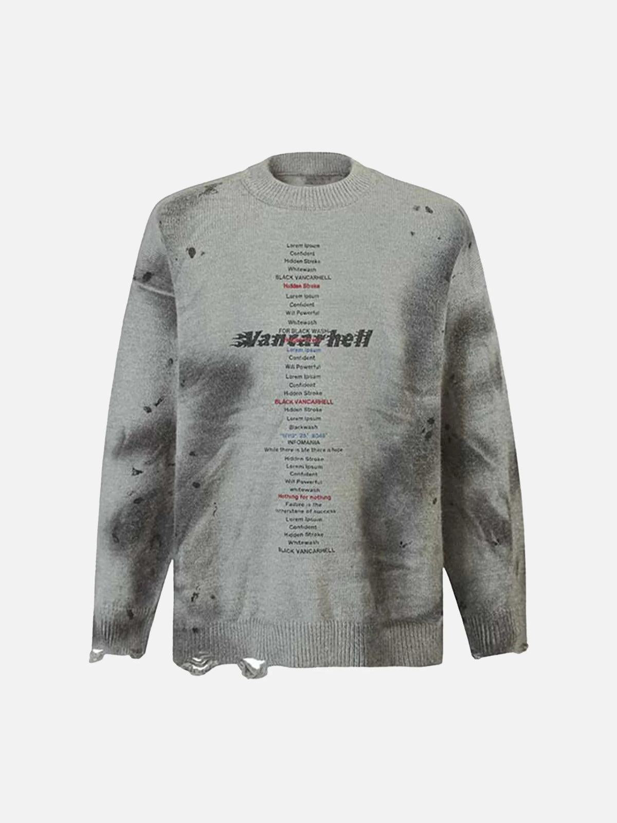 Concert Outfit Vintage Ripped Tie-Dye Sweater