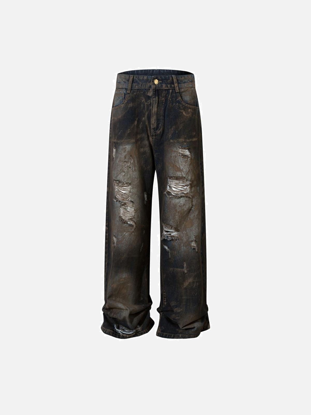 Concert Outfit Vintage Ripped Washed Jeans