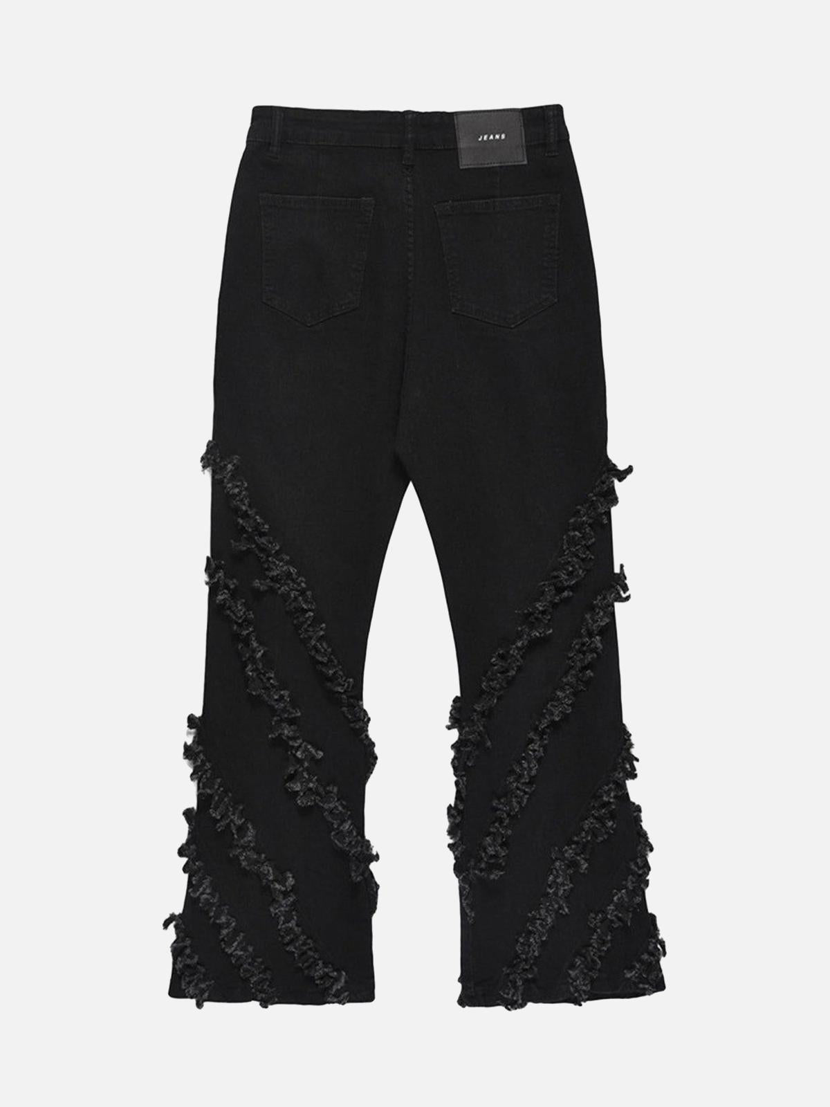 Concert Outfit Vintage Rough Edge Flared Jeans