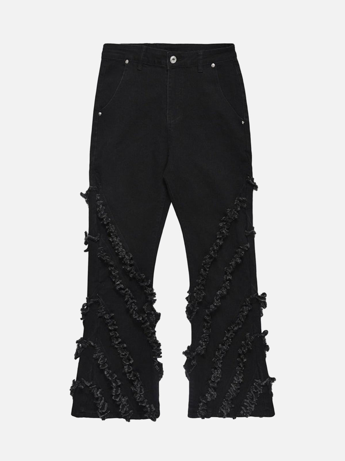 Concert Outfit Vintage Rough Edge Flared Jeans