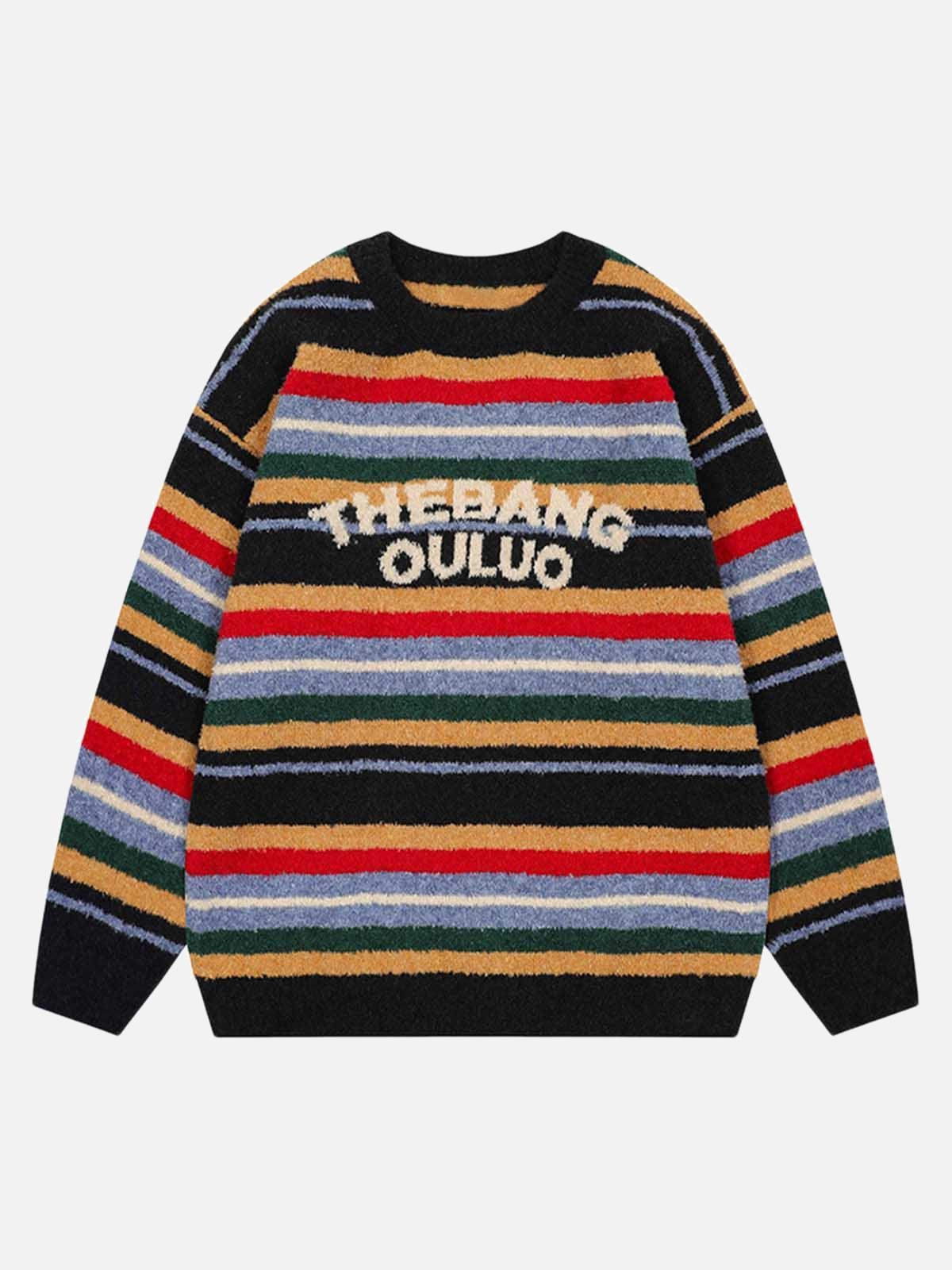 Concert Outfit Vintage Striped Sweater