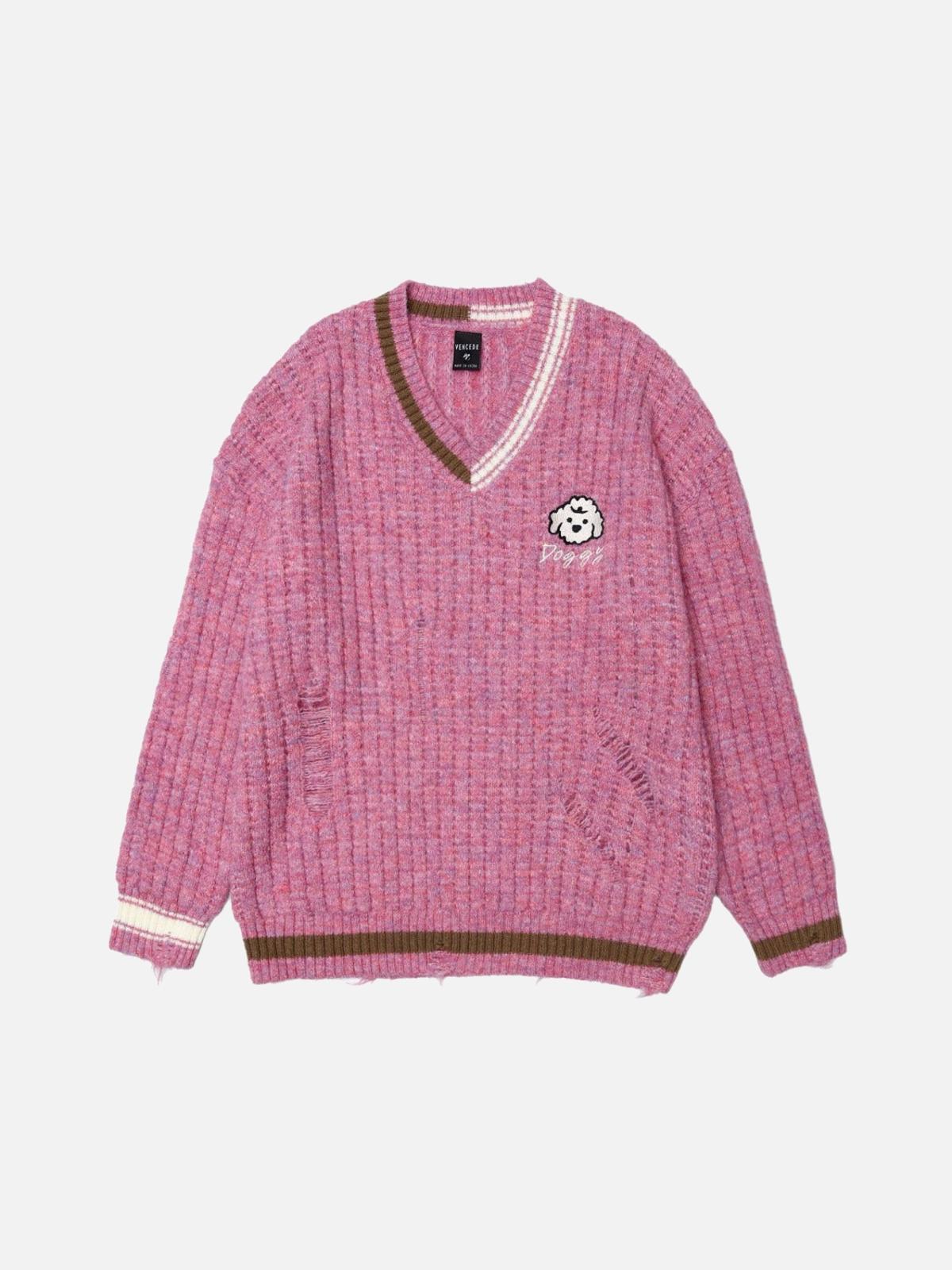 Concert Outfit Vintage Stripes Collision Color Sweater