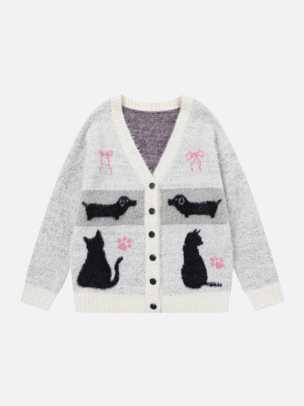 Concert Outfit Vintage Stripes Collision Color Thickened Cardigan