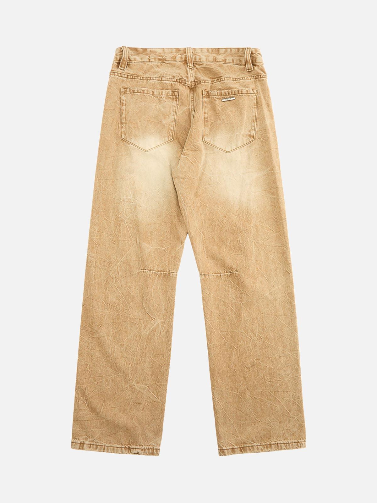 Concert Outfit Vintage Washed Distressed Straight Jeans