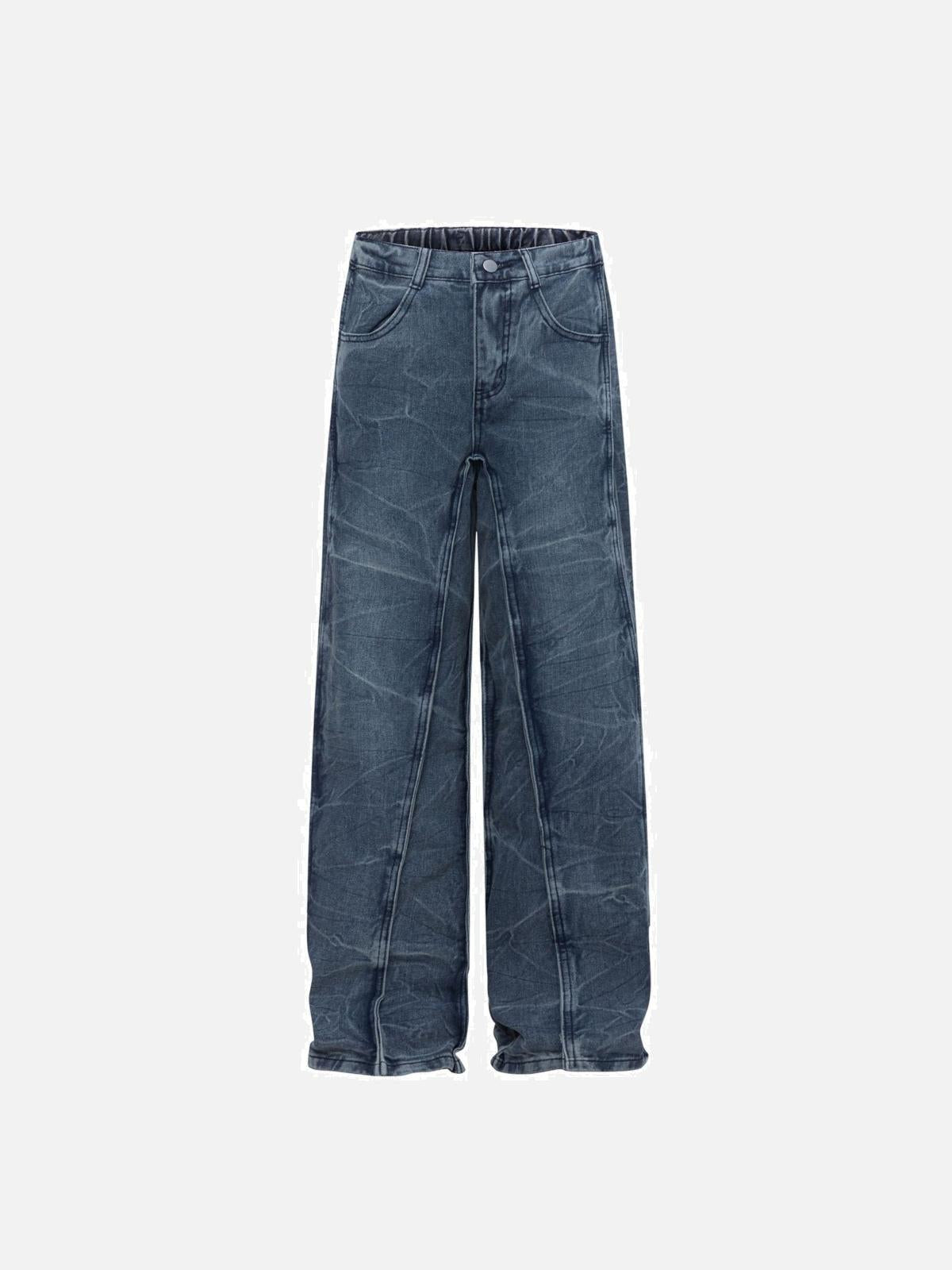 Concert Outfit Vintage Washed Irregular Stitching Jeans