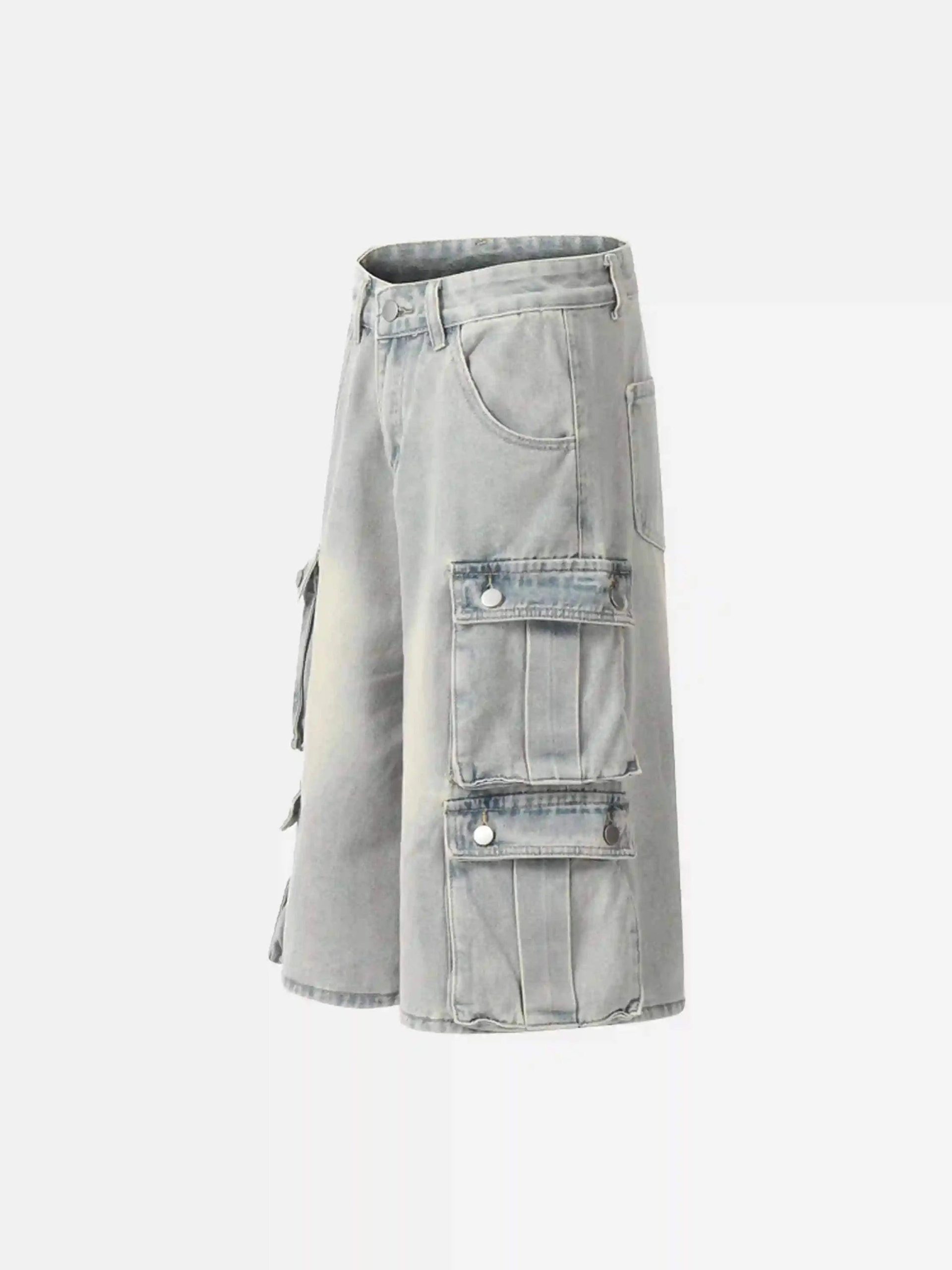 Concert Outfit Vintage Washed Loose Wide-Leg Denim Jorts