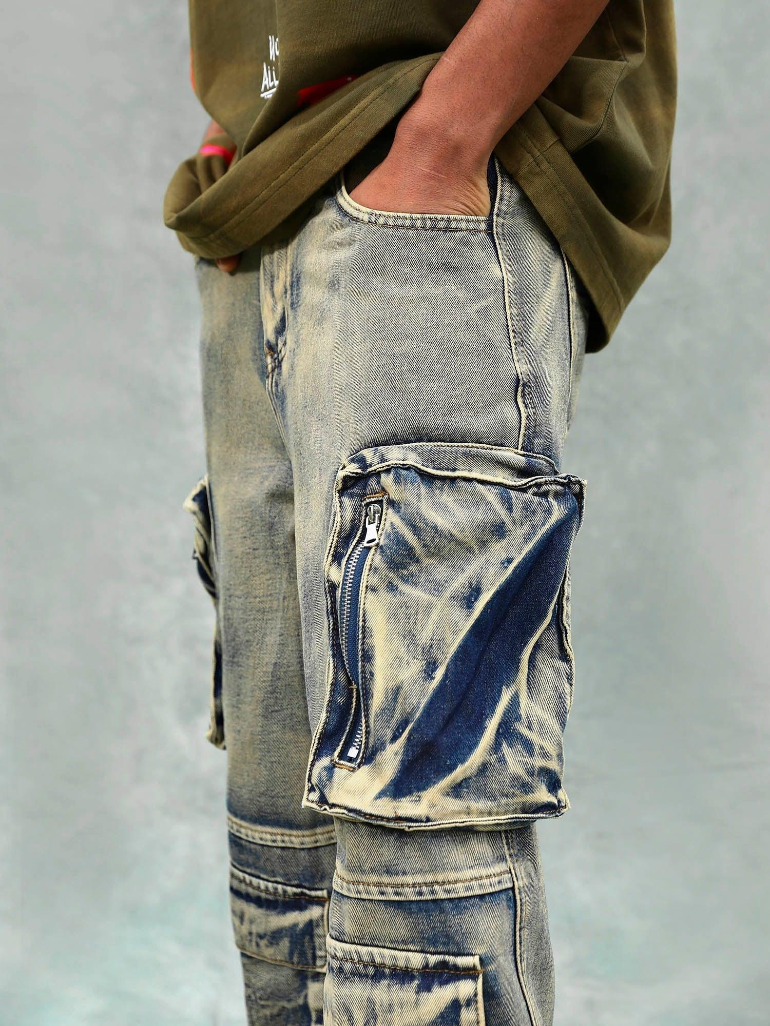 Concert Outfit Vintage Washed Multifunctional Denim Overalls